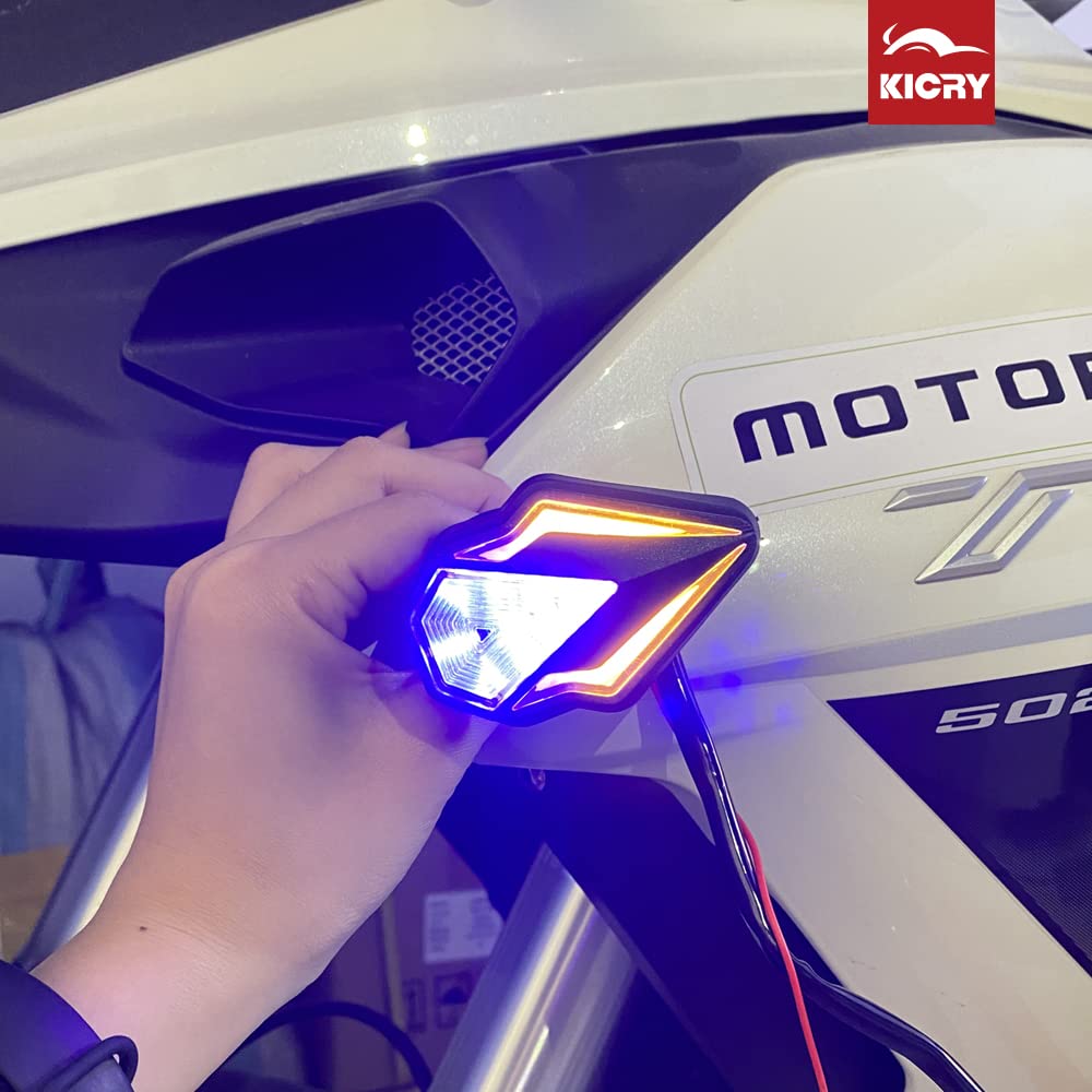 Flush Mount Turn Signals Motorcycle LED Sequential Blinkers 3 Wire Front Indicators Compatible with Yamaha YZF R1 R3 R6 R6S FJ 0