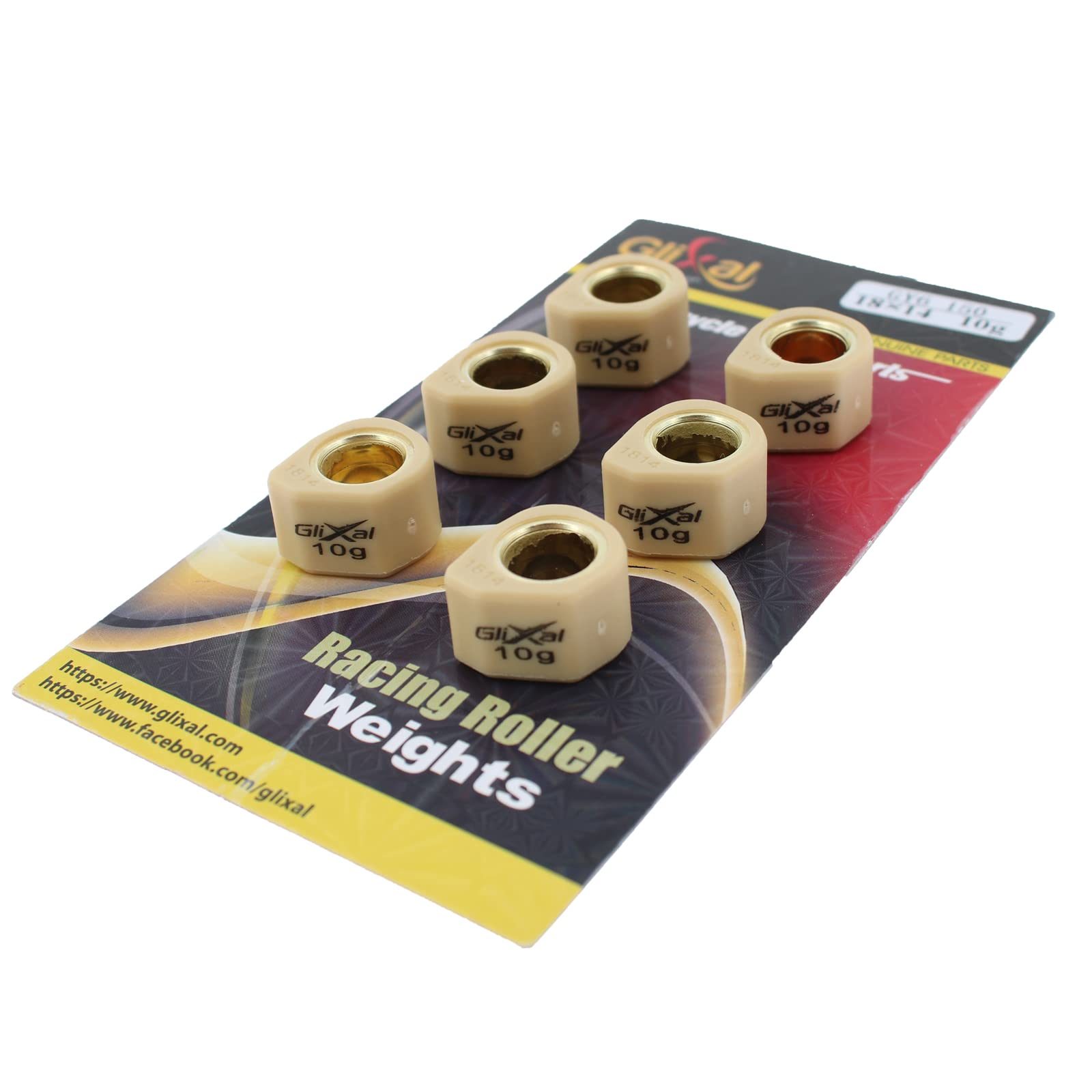 Glixal 18X14Mm High Performance Polygon Variator Sliders, Racing Sliding Roller Weights 152Qmi 157Qmj Gy6 125Cc 150Cc Scooter Mo