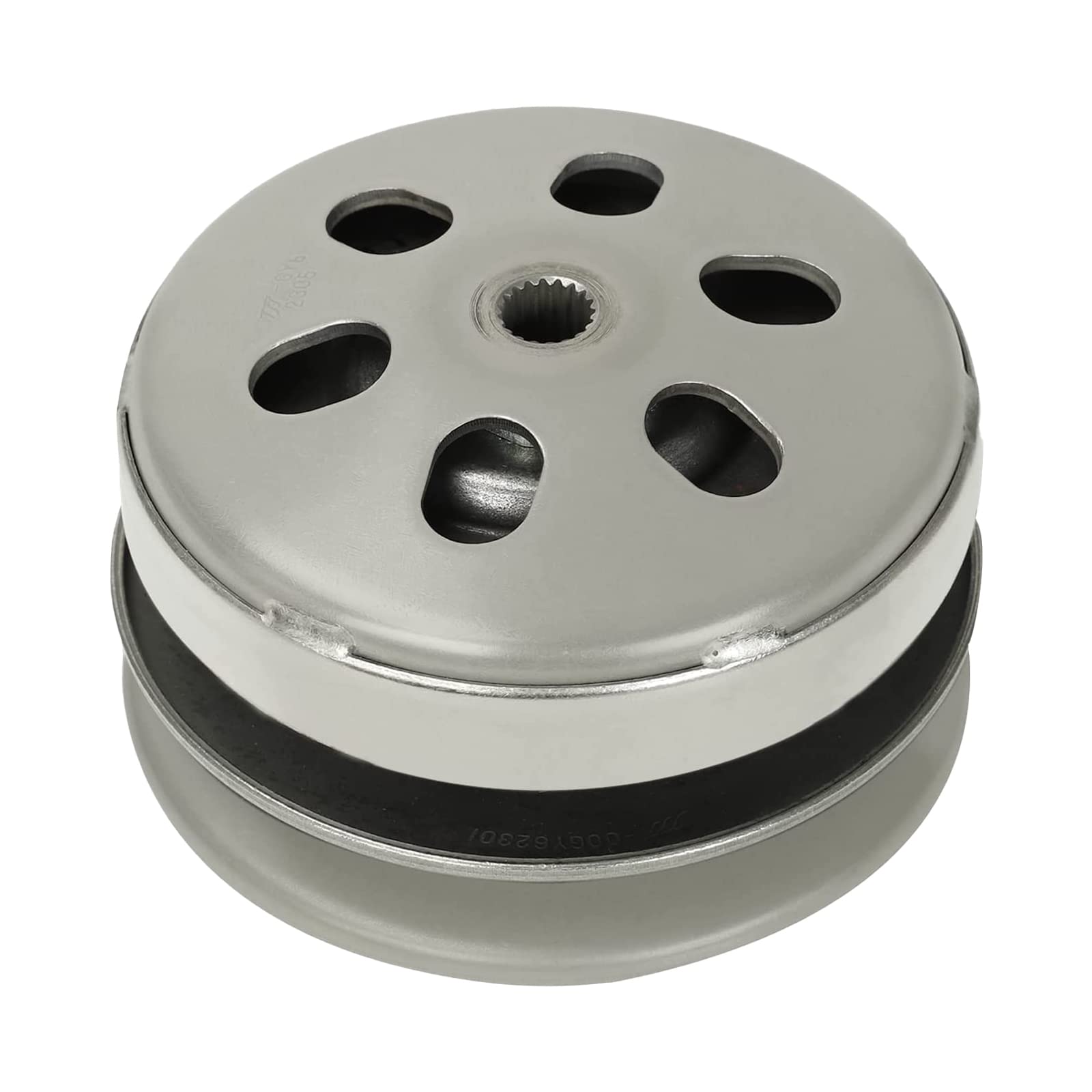 BATONECO Rear Clutch Assembly with Driven Pulley & Clutch Bell for GY6 125CC 150CC 157QMJ 152QMI 4-Stroke Engine, 19 Spline, Sco