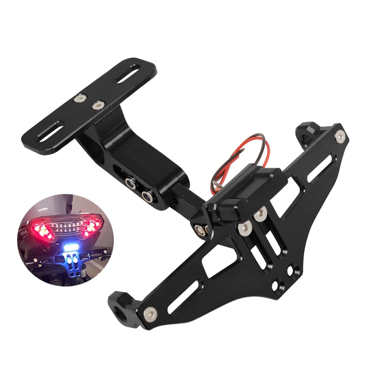 Worldmotop Motorcycle License Plate Bracket Fender Eliminator Kit Universal Replacement for Yamaha Kawasaki Honda Ducati Suzuki 