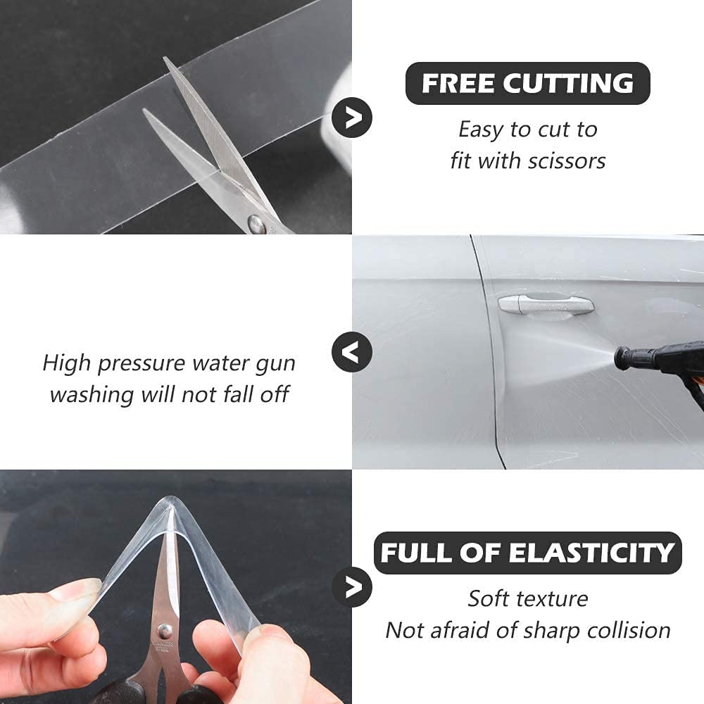 Cloudbuyer Universal Door Edge Protector, Clear Sill Guard Film With Anti-Collision Protection For Vehicles (33Ft X 1.2In, Trans