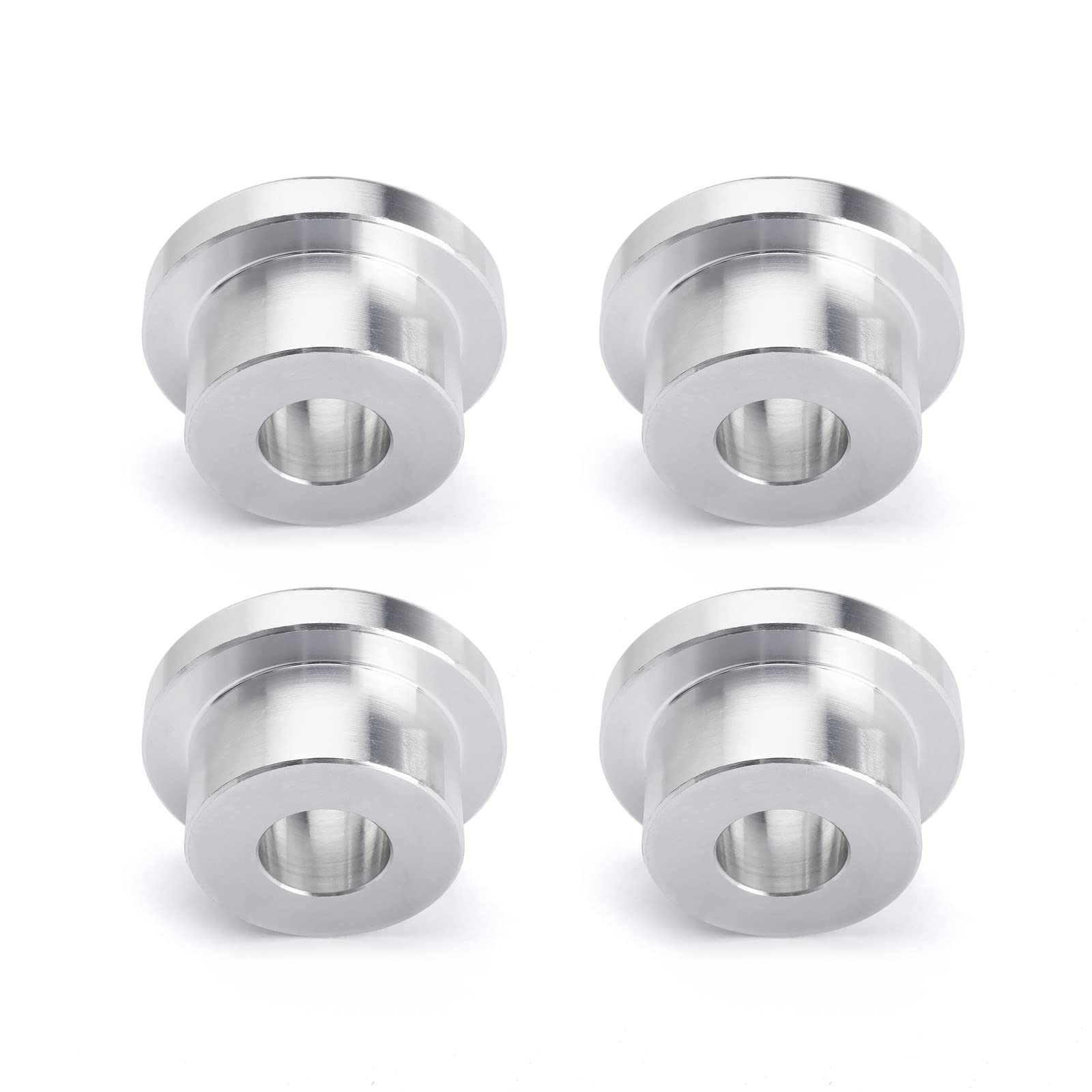 Solid Billet Handlebar Riser Bushings For Harley Softail Dyna Sportster Fxr Fx 1984-2016 (Silver)