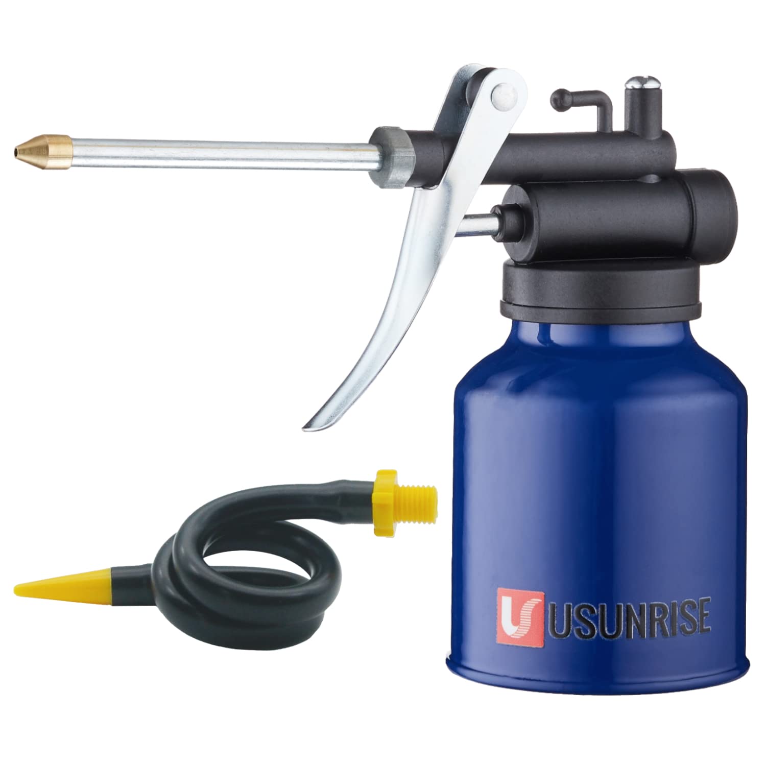 Usunrise Oil Can Pump Heavy Duty Pistol Type Oiler With Metl & Flexible Spout (Blue)