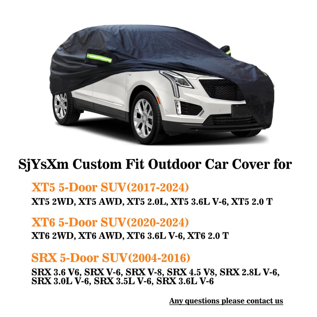 Sjysxm Custom Car Cover Compatible With Cadillac Xt5 2017-2025/ Xt6 2020-2025/ Srx 2004-2016/ Lyriq 2023-2025, Waterproof All We