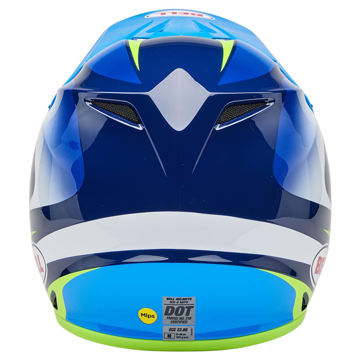 Bell Mx-9 Mips Dirt Helmet (Gloss Jackal Blue/Hi-Viz Yellow - Medium)