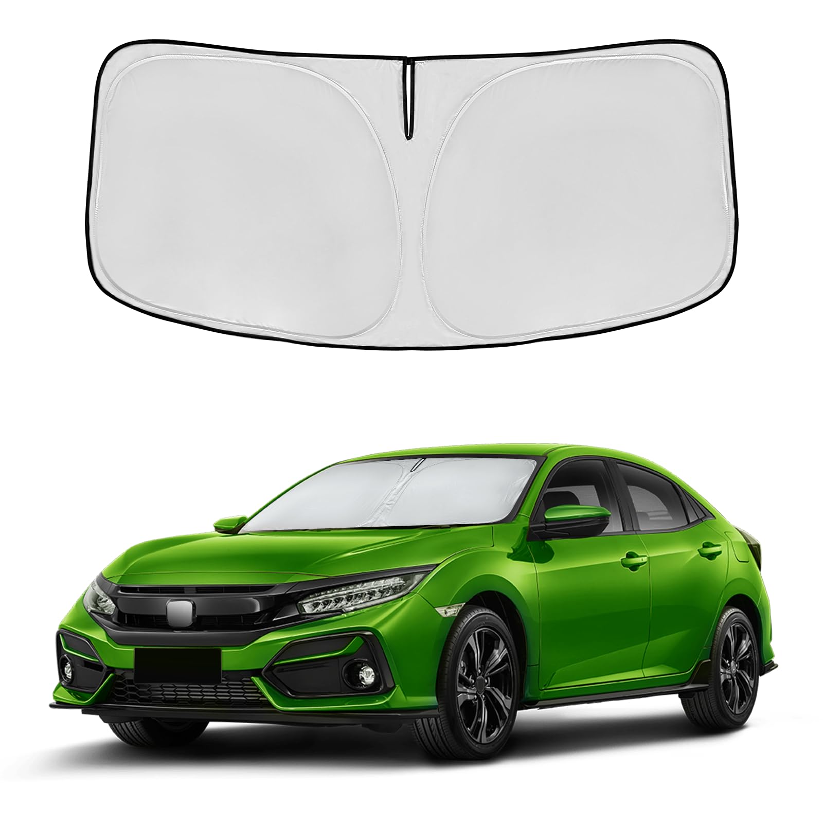Windshield Sun Shade For Honda Civic 2016-2021 Accessories 4-Layer 240T Front Window Shade Custom Fit Civic Sun Visor Foldable S