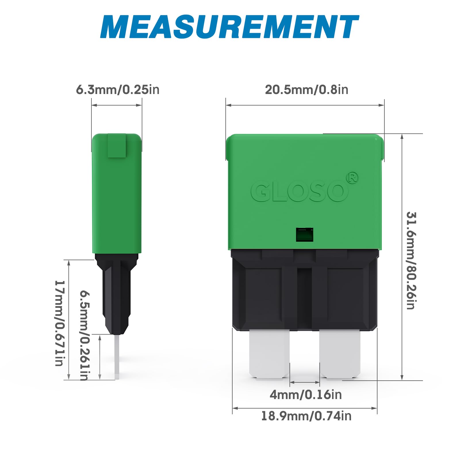Gloso Circuit Breakers E37 Auto (T1) Reset Low Profile Atc/Ato - (5A - 20 Pack)
