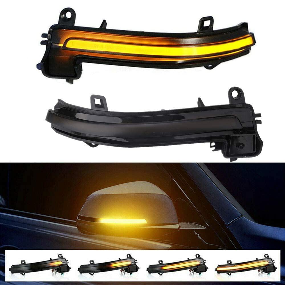 LED Dynamic Sequential Turn Signals Mirror Lights for BMW F30 F32 F36 F22 X1 i3 BMW 1/2/3/4 Series Smoked Sequential Side Marker