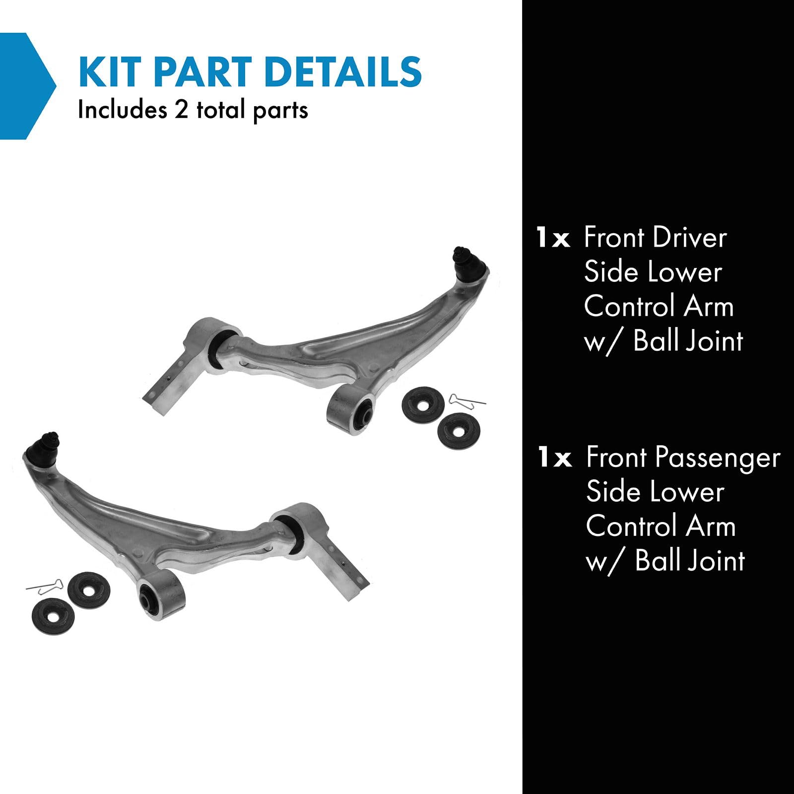 Trq Front Lower Control Arm With Ball Joint Set Driver & Passenger Side Lower Compatible With 2009-2015 Honda Pilot