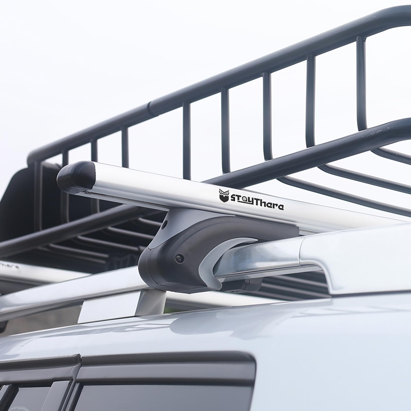 Stay There Car Roof Rack Cross Bars 56”Aero Thick Aluminum Universal Crossbars Roof Rack Adjustable Roof Cross Bars, Fits Most Vehicles With Existing Raised Side Rails With Gap- 200 Lbs Load Capacity
