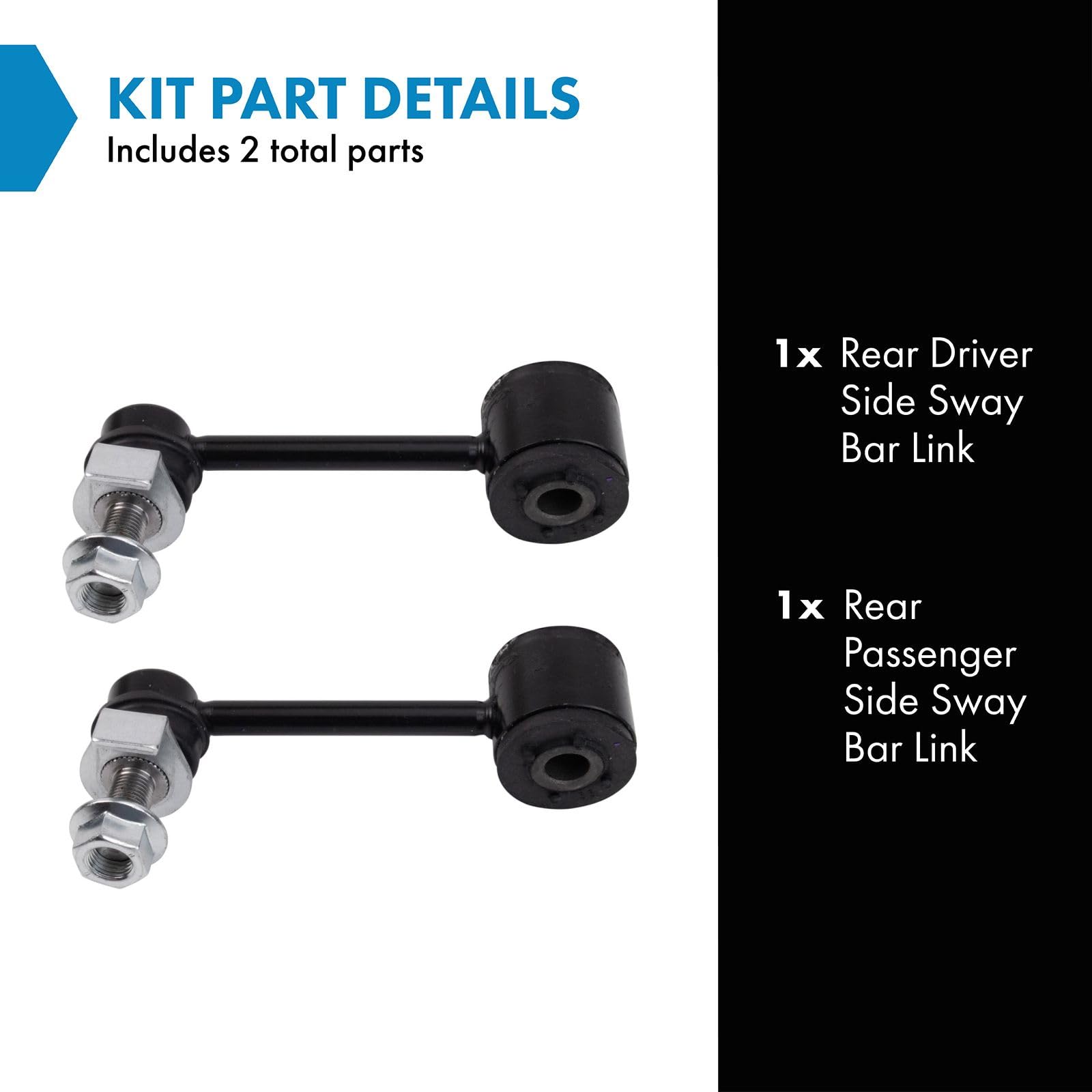 Trq Rear Sway Bar Stabilizer Link Set Compatible With 2012-2021 Nissan Nv1500 Nv2500 Nv3500