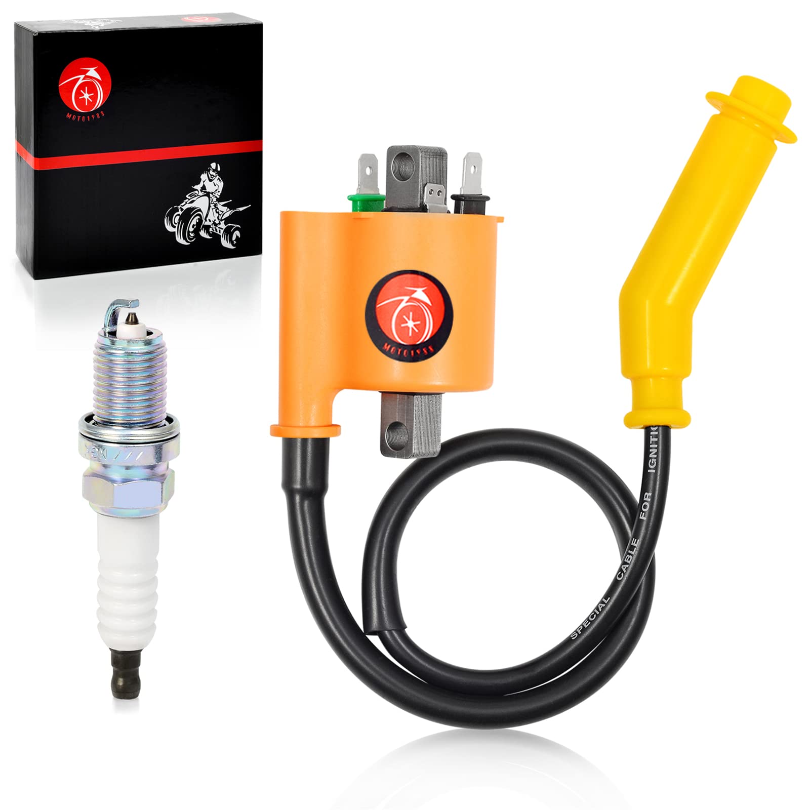 Ignition Coil & Spark Plug And Cap For Honda 420 Atv Rancher 420 Trx420 Pfa/Fpm/Fa/Fpe/Te/Tm/Fe/Fm 2007-2013 30510-Hp5-601 30700-Mbn-671