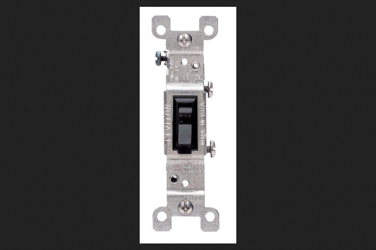 Leviton 15 amps Toggle Switch Black 1 pk - Total Qty: 10; Each Pack Qty: 1