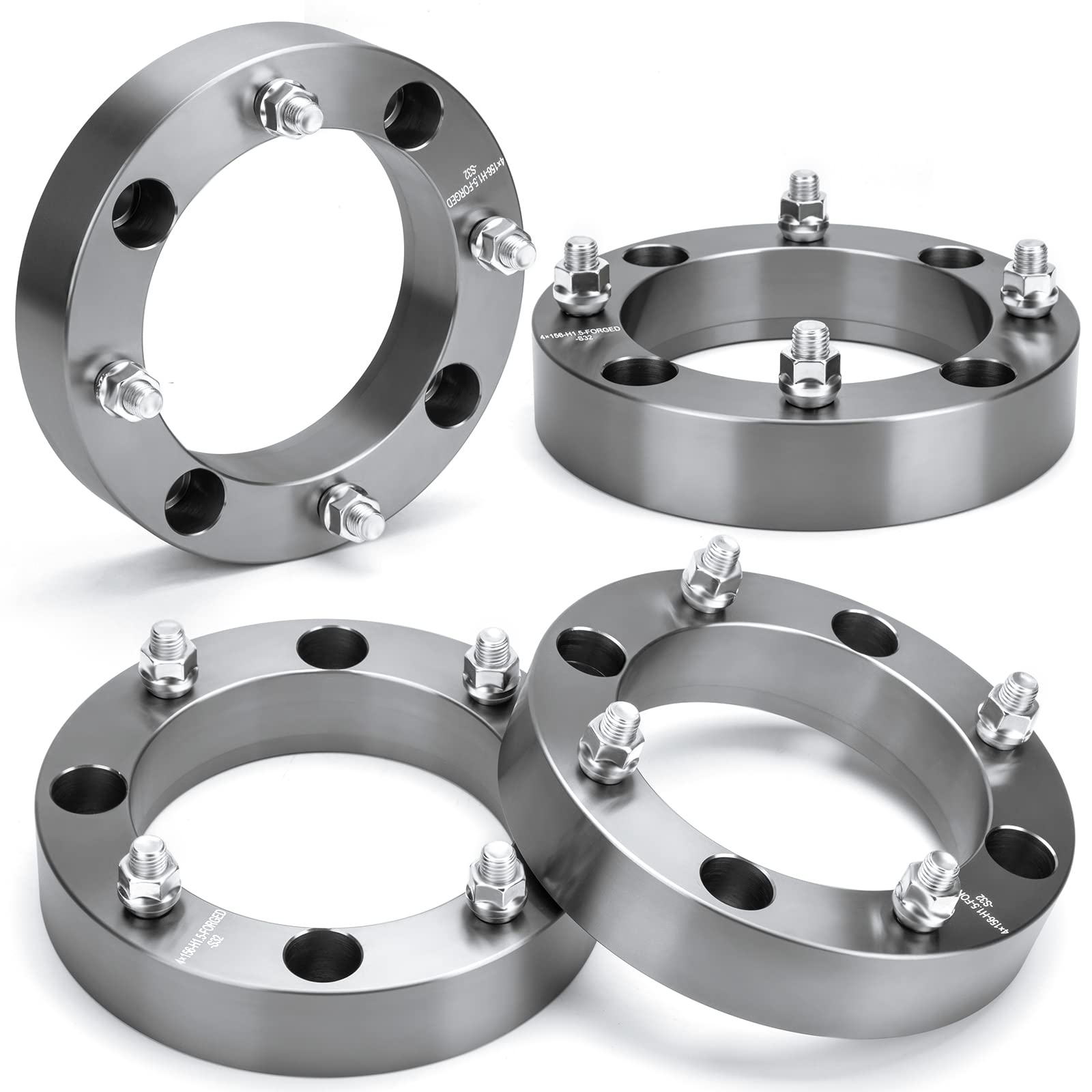 Ksp 4X156 To 4X156 Polaris Wheel Spacers, 1.5In(38Mm) Atv Wheel Spacer With 12X1.5 Thread Pitch Fit For Ranger 2013+/Rzr Xp 1000 2014+/Rzr 2015+, 4Pc Aluminum Tire Spacer With 131Mm Hub Bore 4 Lug Rim
