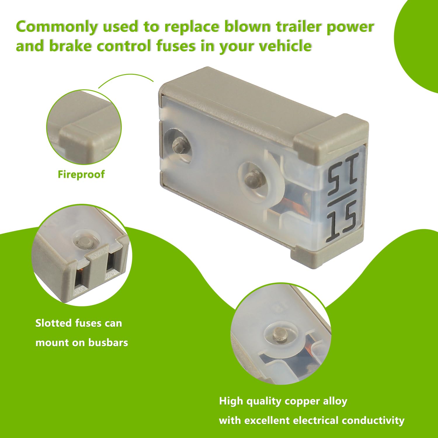 EPLZON 15A 32V Mini Automotive MCASE Shaped Cartridge Fuse Kit(Pack of 6pcs,15A)