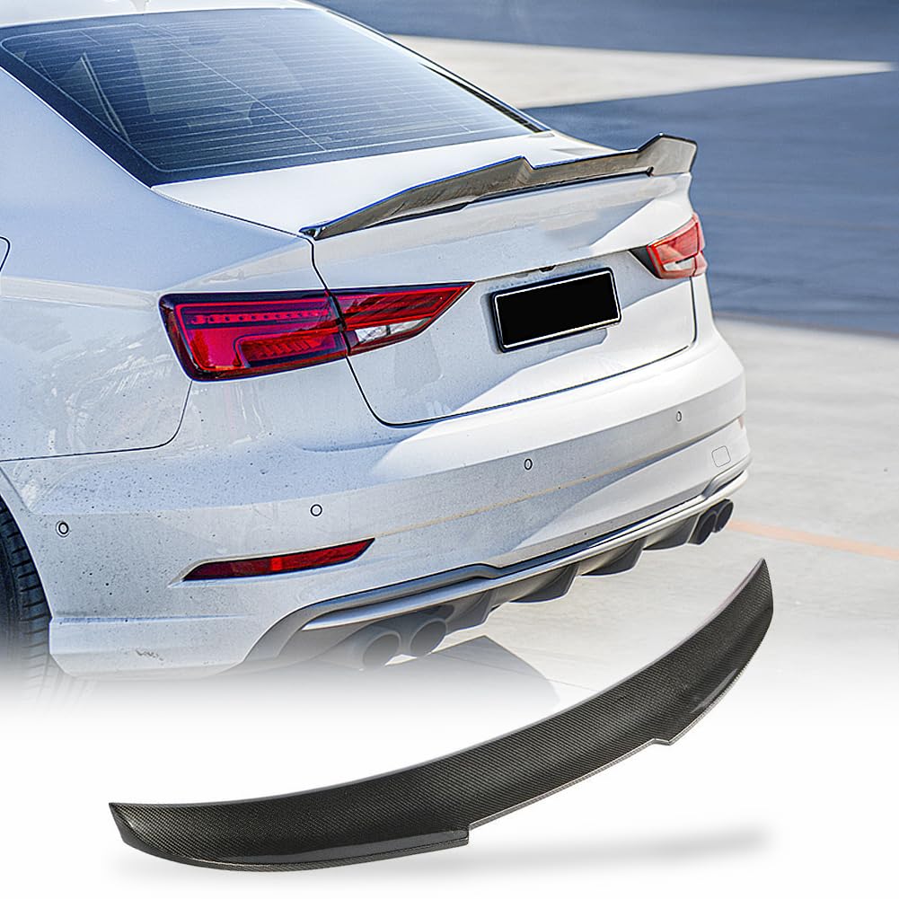 Carbon Fiber Trunk Spoiler For Audi A3 S3 Rs3 (8V) Sedan 2013-2020 Custom Parts Trunk Lip Spoiler Highkick Rear Wing Spoiler Body Kits Factory Outlet
