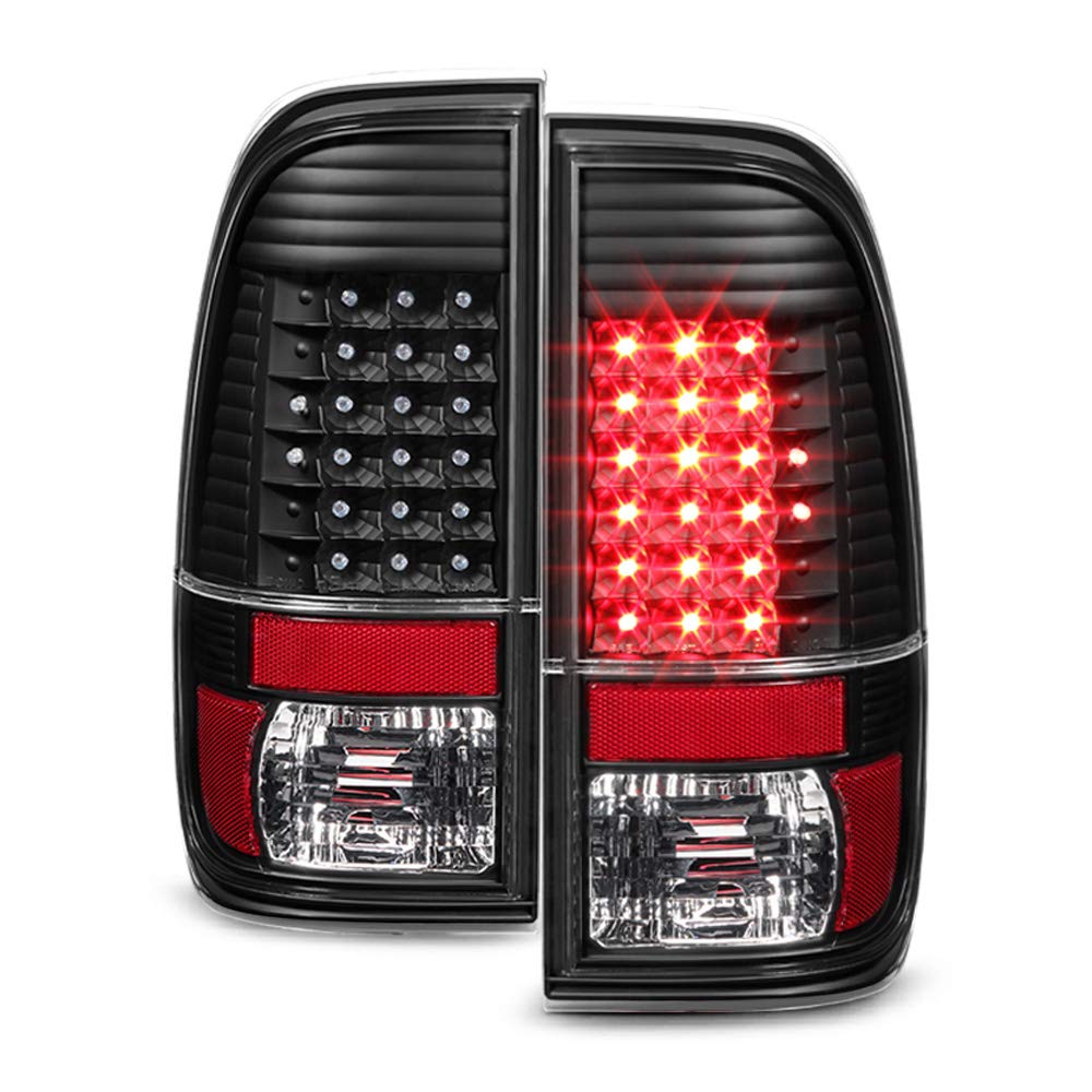 Acanii - For Blk 1997-2003 Ford F150 1999-2007 F250 F350 F450 Superduty Led Tail Lights Lamps