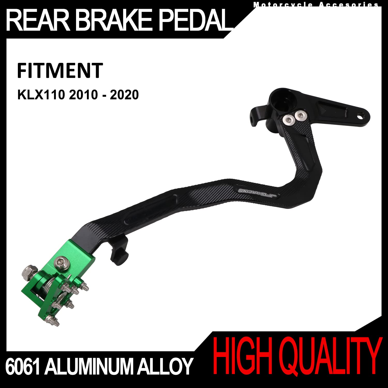 Jfg Racing Motorcycle Folding Rear Brake Pedal Foot Lever Cnc For Klx 110 Klx110 2010-2020 Pit Dirt Bike Green