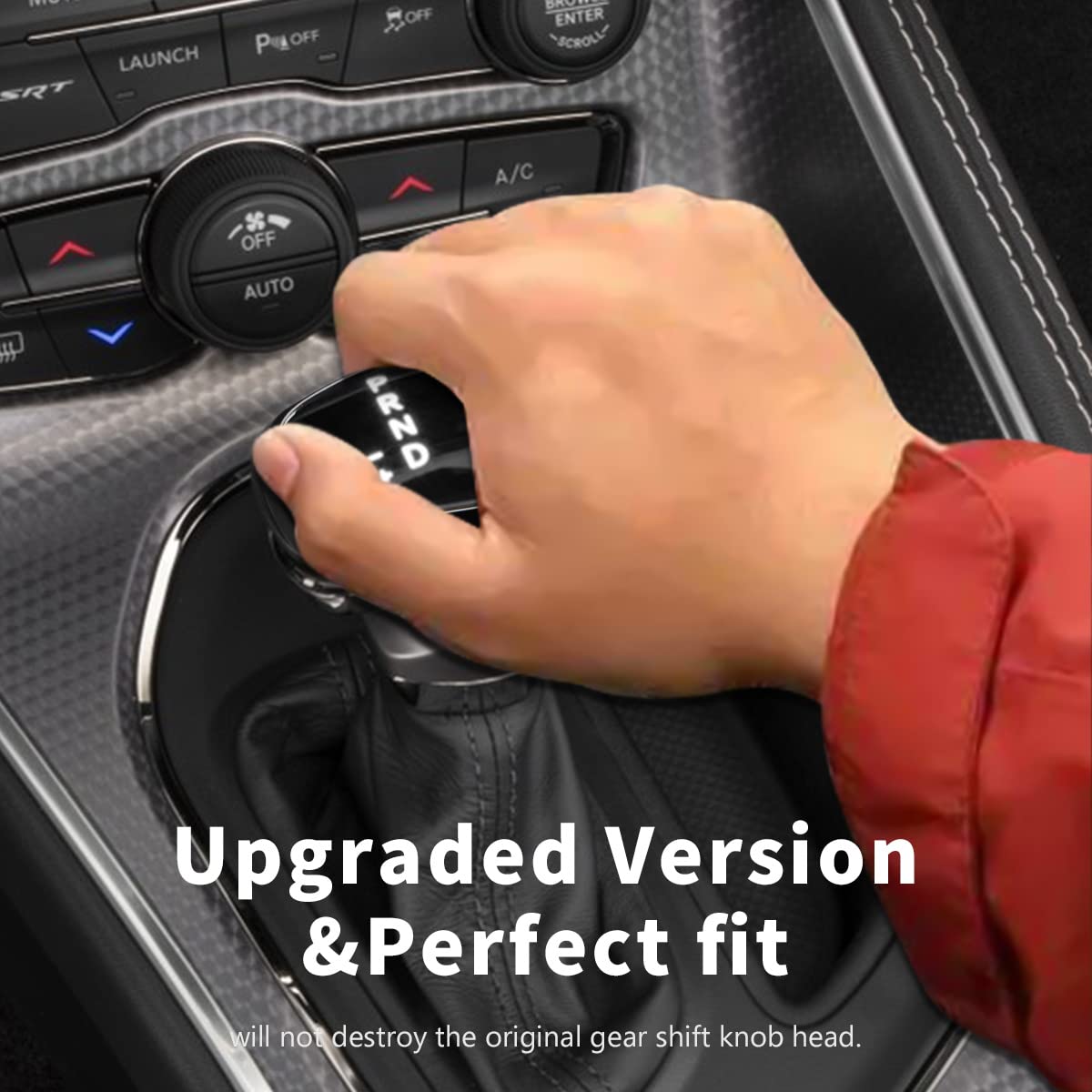 Auovo Gear Shift Knob Trim For Charger Accessories Challenger 2015-2023 / Durango 2016-2024 (Black-Green)