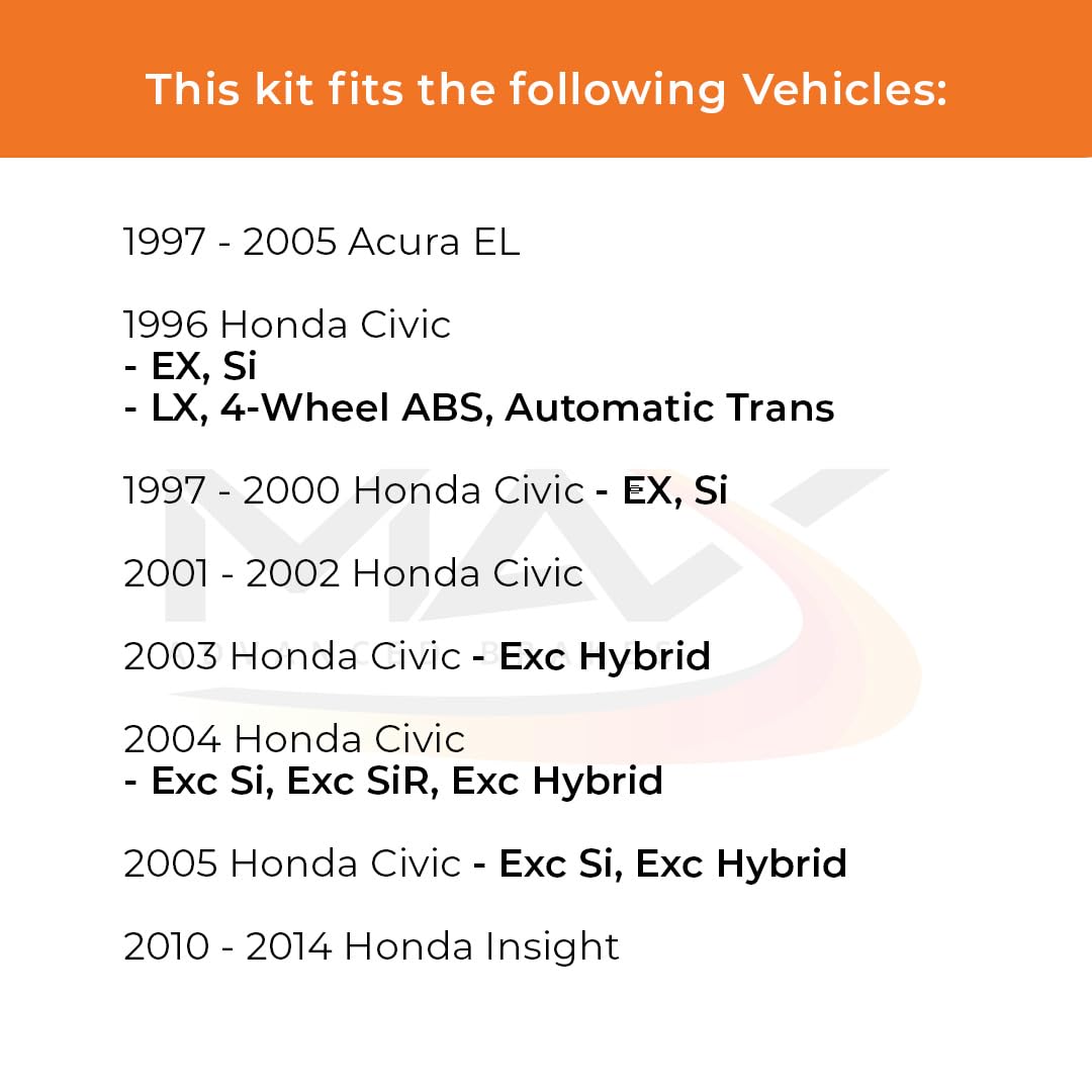 Max Advanced Brakes Front Brake Kit Compatible With 1997-2003 2004 2005 Honda Civic Insight Compatible With Acura El Replacement