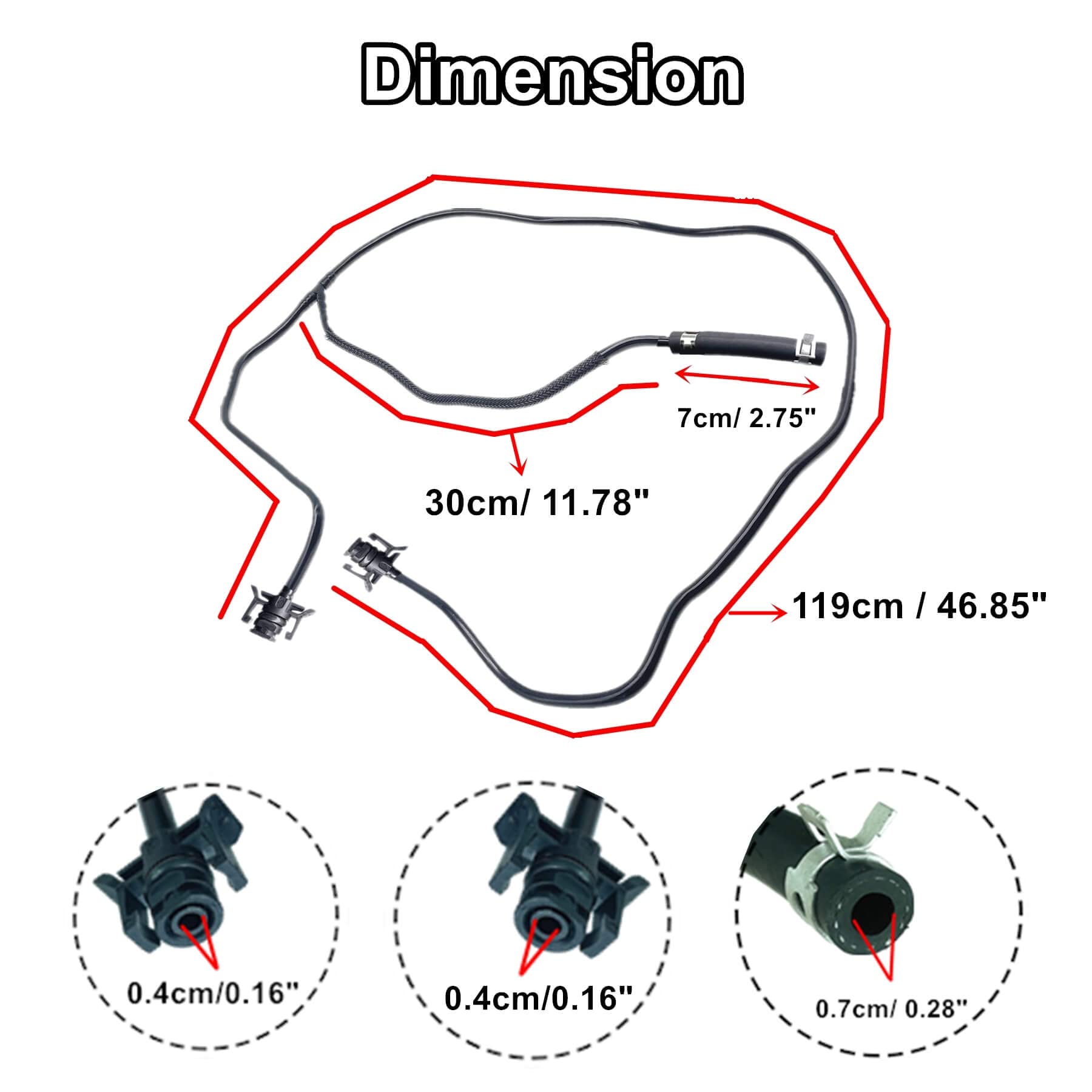 Radiator Coolant Reservoir Hose Fits For Ford Focus 2.0L L4 2012 2013 2014 2015 2016 2017 2018 Engine Coolant Overflow Hose, Hos
