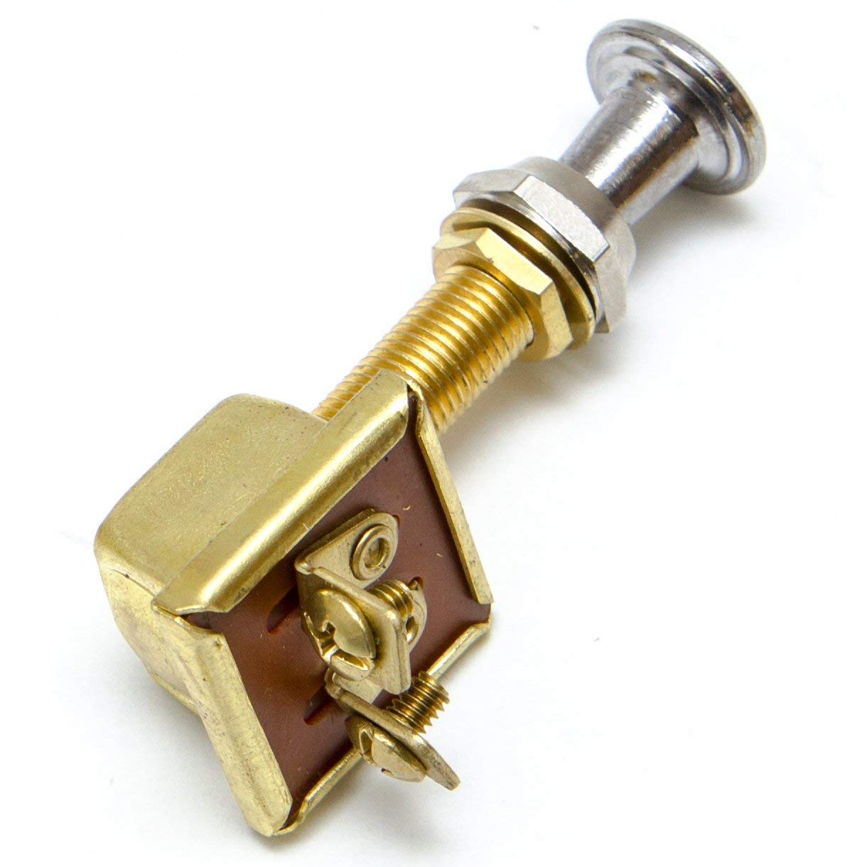 Sierra International MP39380 Weather Resistant Push Pull Off-On SPST Switch with Chrome Plated Brass Knob and Gasket Sealed Case