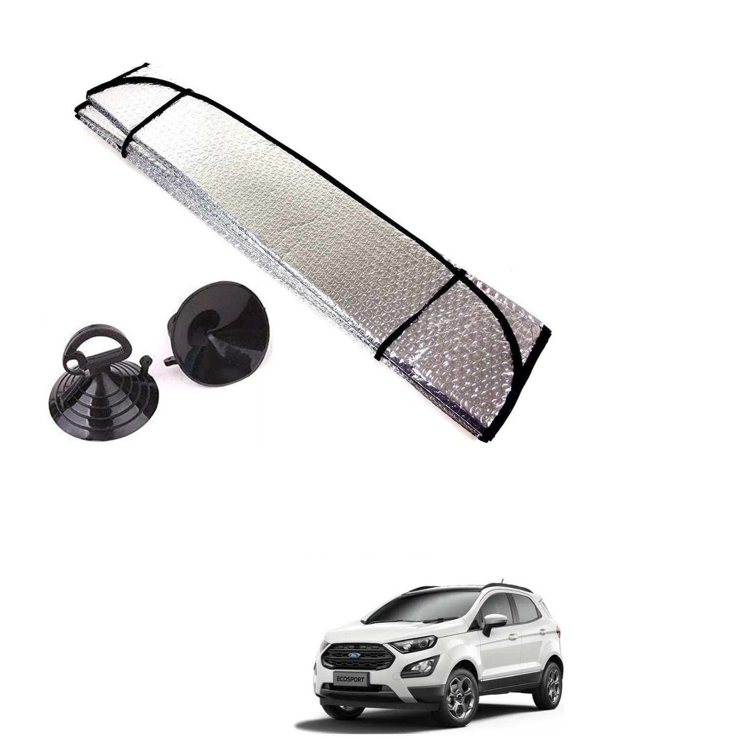 Auto Addict Car Sunshades Aluminium Foil Foldable Windshield (Front Window,Rear Window,1 pc) Sunshade for Ford Ecosport