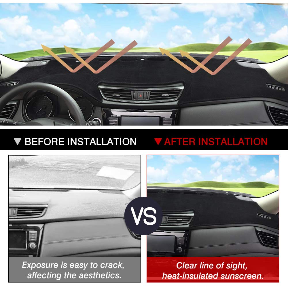 Cartist Dashboard Cover Mat for 2014-2018 2019 2020 Nissan Rogue Accessories Dash Cover Suede Dash Mat Sunshade Glare UV Rays Pr