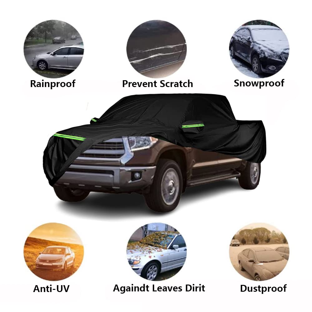 LTDNB Waterproof Car Covers Replace for 2016-2024 Toyota Tundra, All Weather Custom-fit Car Cover with Zipper Door for Rain Snow