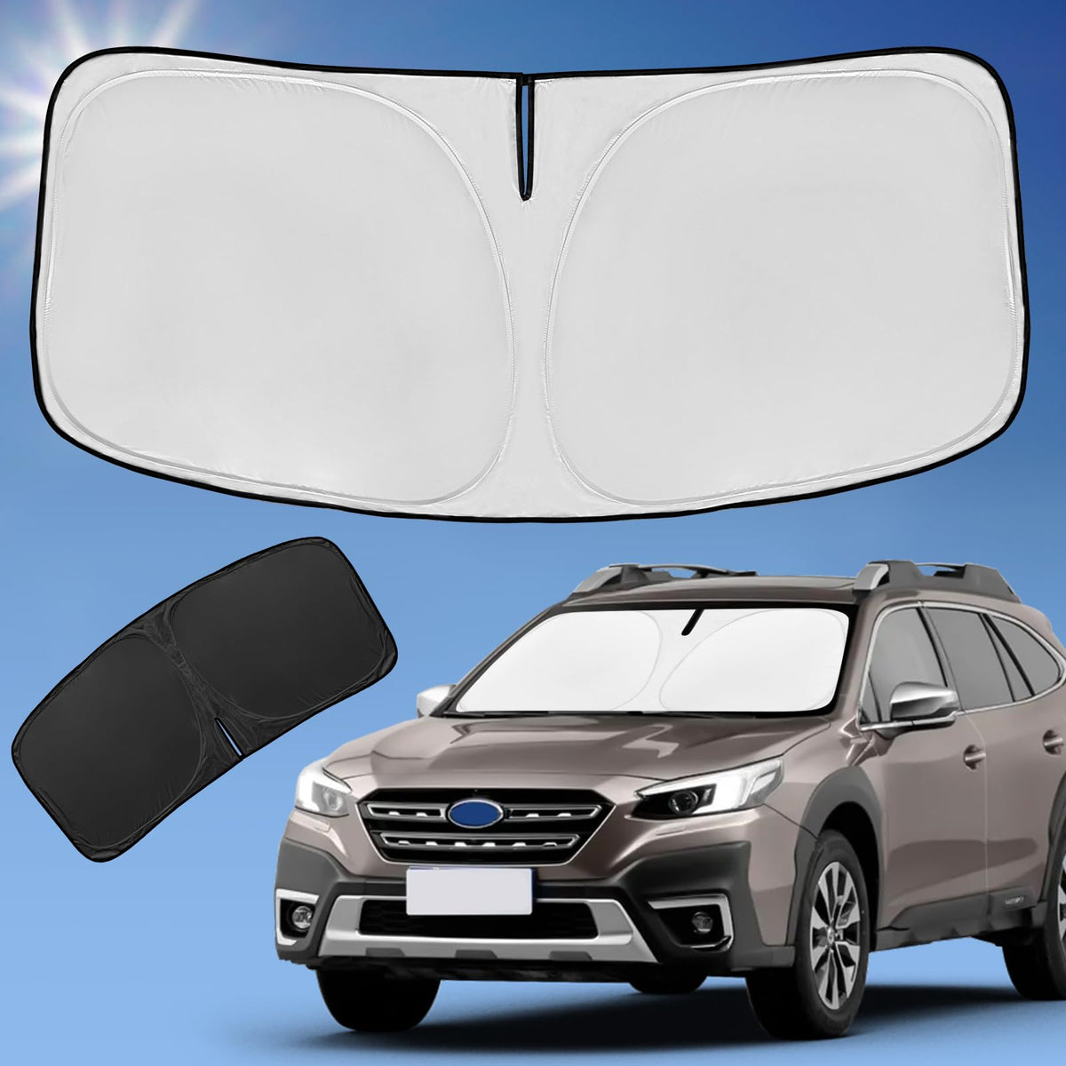Sun Shade Sunshade for Subaru Outback Windshield Cover,4-Layer Front Window Shade Custom fit 2020-2024 2025 Outback SUV,Base,Pre