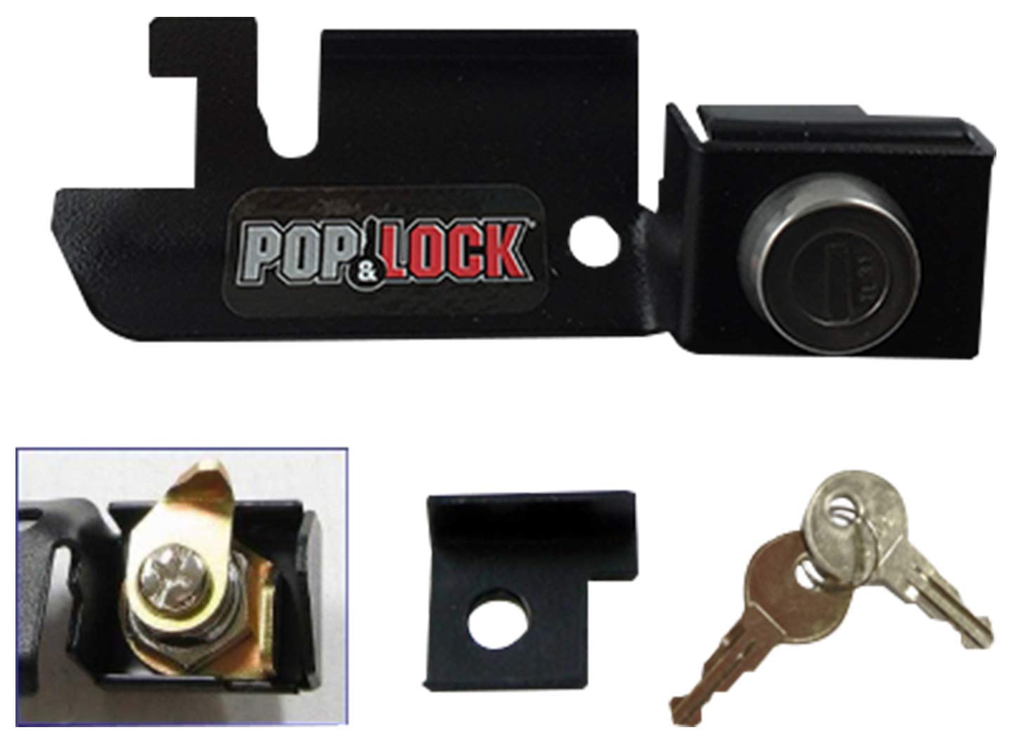 Pop & Lock - Manual Tailgate Lock For Ford F150, Fits 1987 To 1996 - Works Only With Factory Plastic Handle (Black, Pl2310)