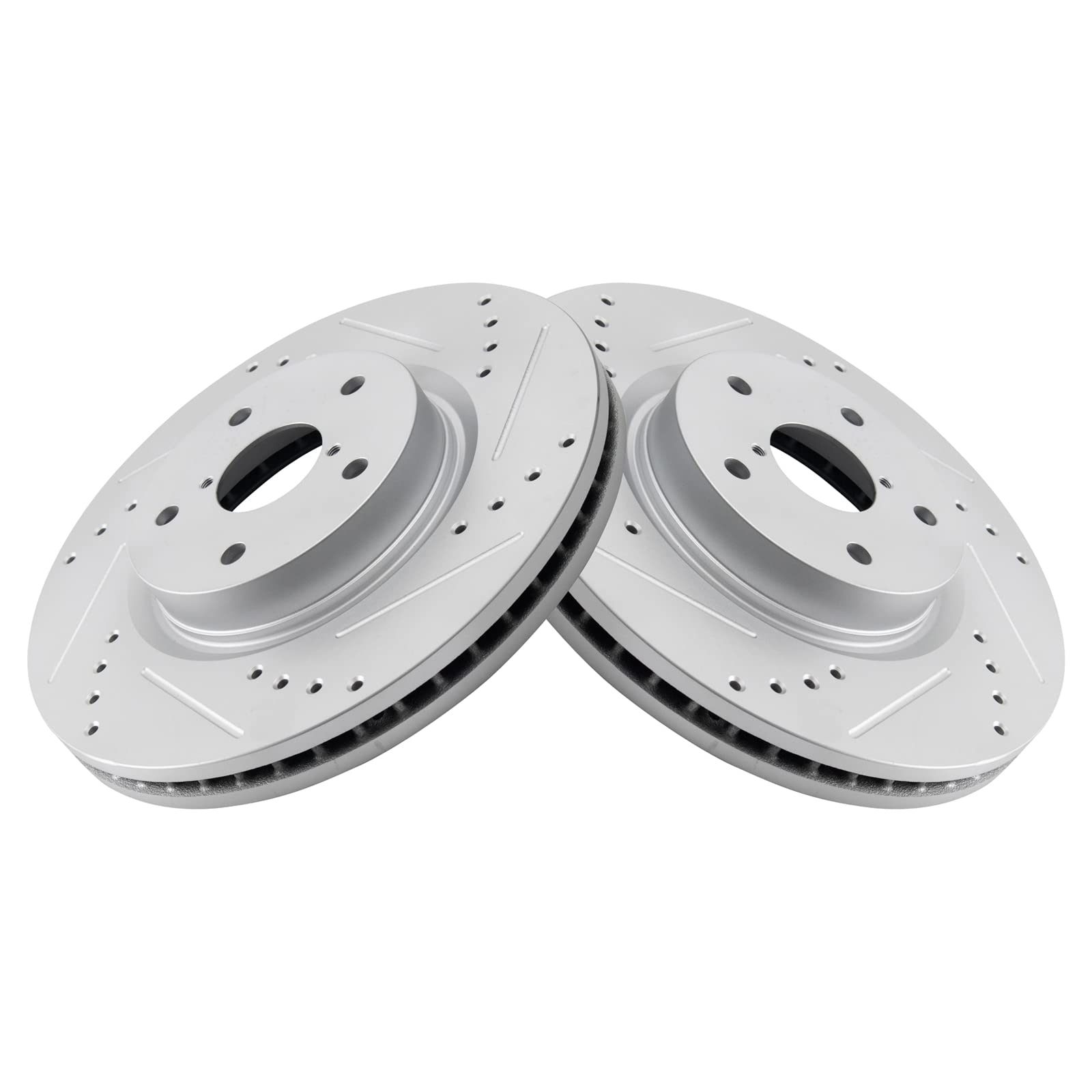 Trq Front Performance Brake Rotors Set Premium G-Coated Compatible With 2006-2007 Subaru B9 Tribeca 2015-2019 Legacy Outback 200