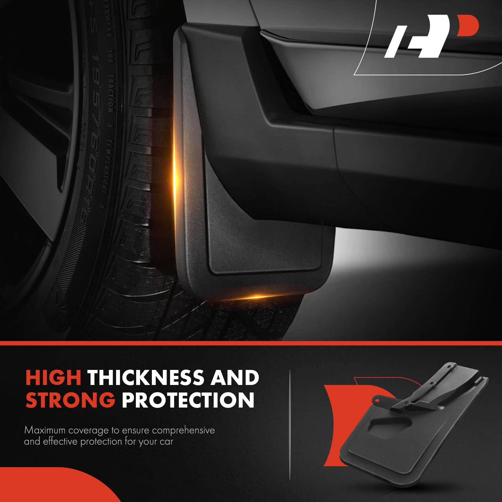 A-Premium - 4Pcs Mud Flaps Splash Guards W/Hardware Compatible With Ford Bronco 2024-2021, [4 & 2-Door] - For Base, Everglades,