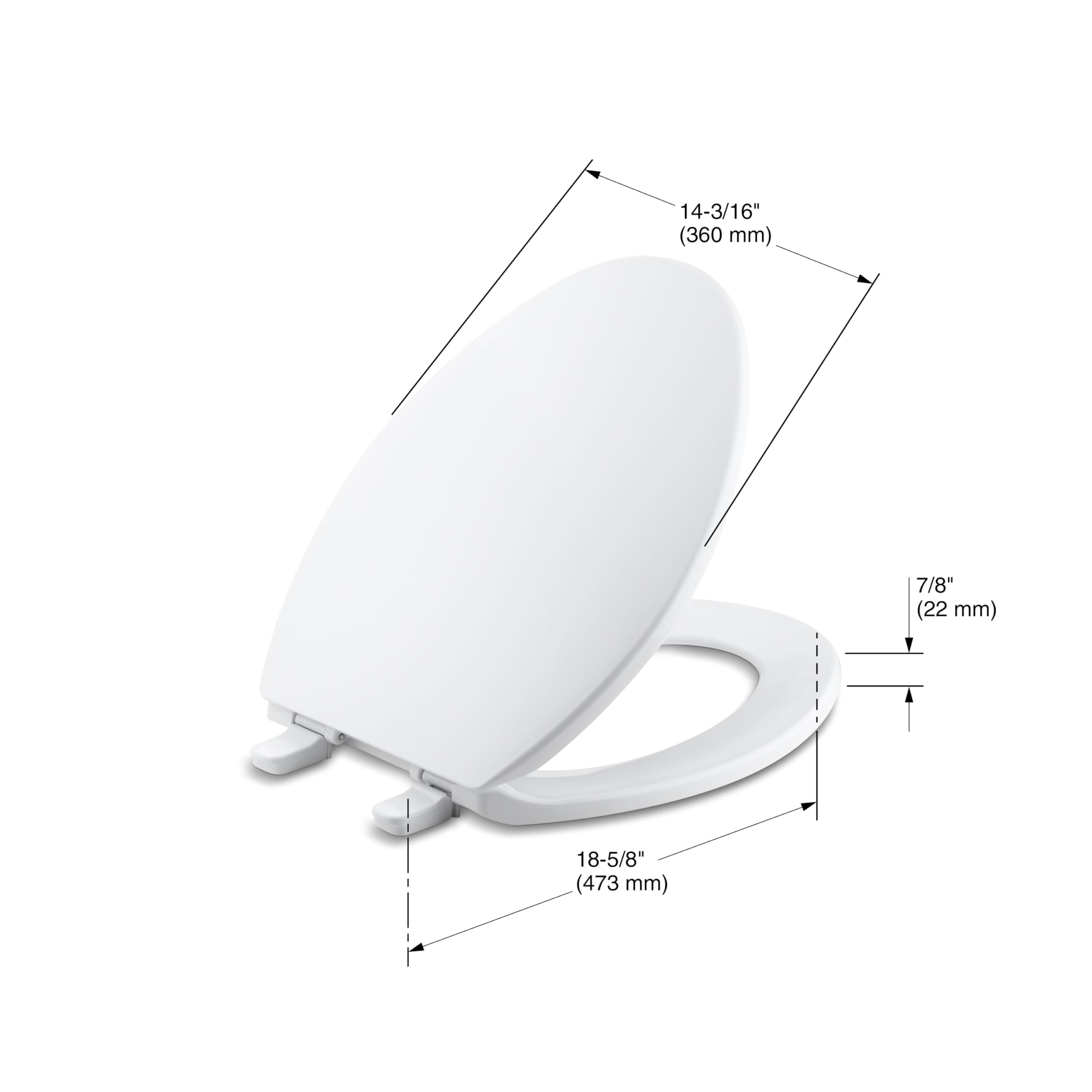 Kohler K-4774-0 Brevia Elongated White Toilet Seat With Quick-Release Hinges And Quick-Attach Hardware For Easy Clean