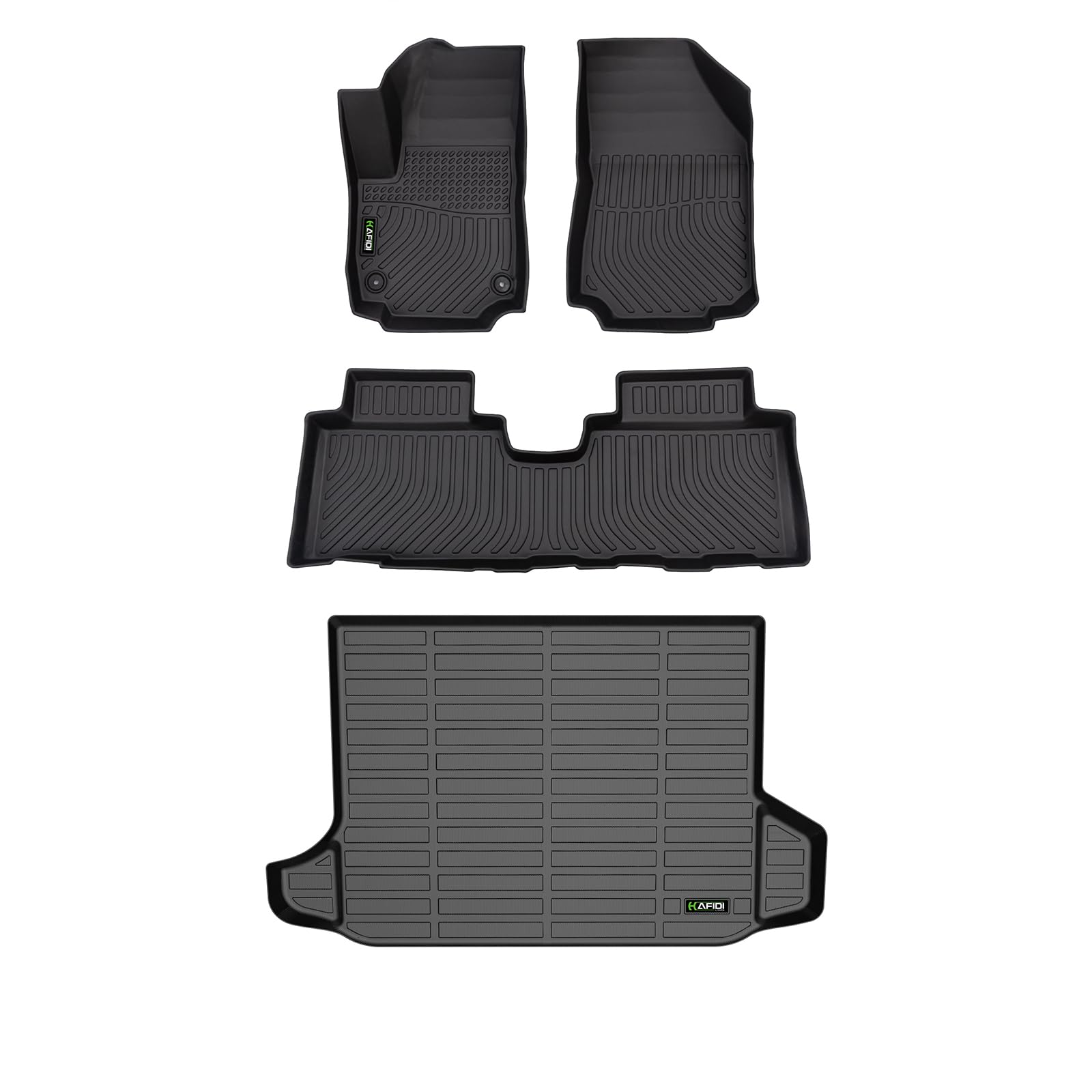Hafidi Automotive Floor Mats & Cargo Liner For Gmc Terrain 2018-2024 & Chevrolet Equinox 2018-2024(Not For Ev) All Weather Protection Full Set- Black