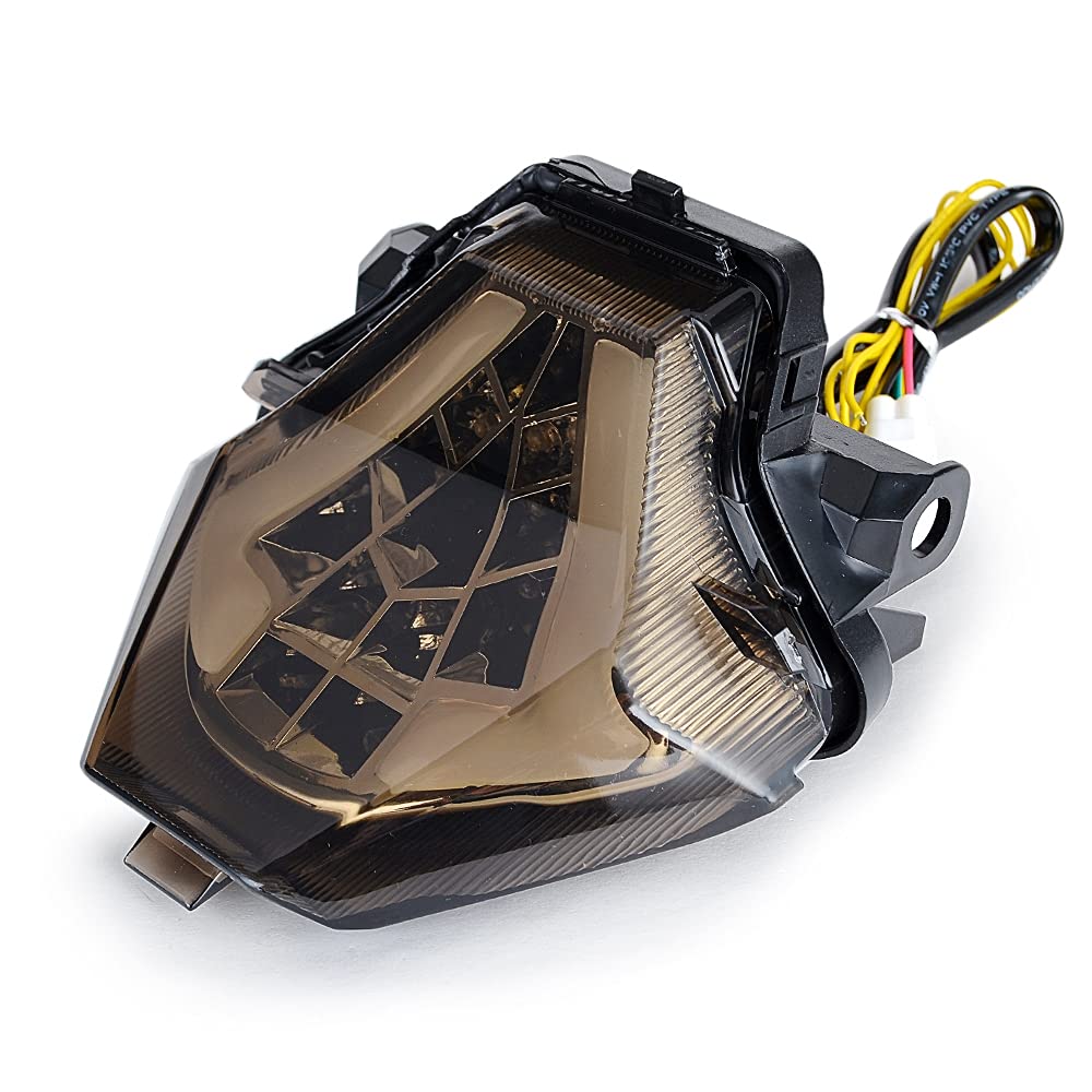 MZS Motorcycle Tail Light, LED Turn Signal Integrated Blinker Smoke Compatible with MT07 MT-07 FZ-07 FZ07 2014-2017 / YZF R3 201