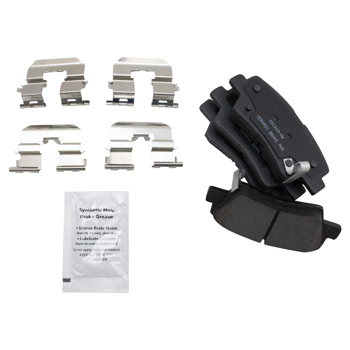 TRQ Rear Brake Pads Ceramic Compatible with 2010-2011 Hyundai Azera 2009-2010 Sonata 2007-2009 Kia Amanti 2010-2013 Soul