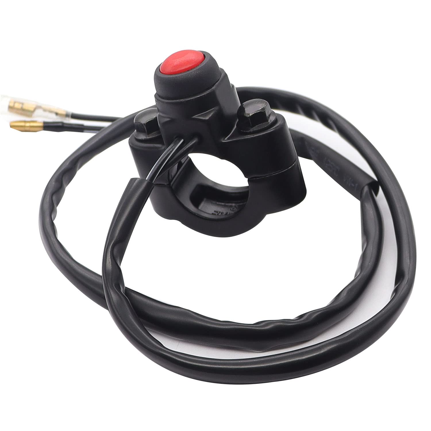 weideer 12V Motorcycle Engine Stop Start Kill Switch ON/Off CNC Universal 7/8inch 22mm Momentary Push Button Switch with Mountin