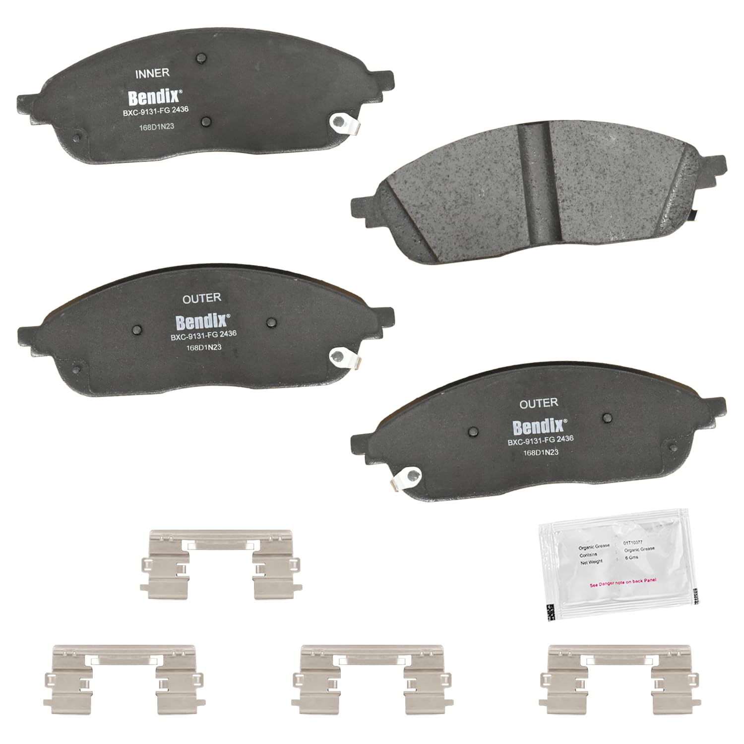 Bendix Priority1 Cfc2436 Ceramic Front Brake Pads For Jeep Grand Cherokee 2024-2023, Grand Cherokee L 2024-2021