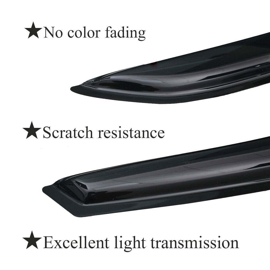 Tonoytim 94515 Truck Window Visors Rain Guards For 2007-2014 Chevy Silverado/Gmc Sierra 1500 2500Hd 3500Hd Crew Cab/Avalanche/Suburban/Yukon Xl Wind Deflectors Windnow Vent Shade