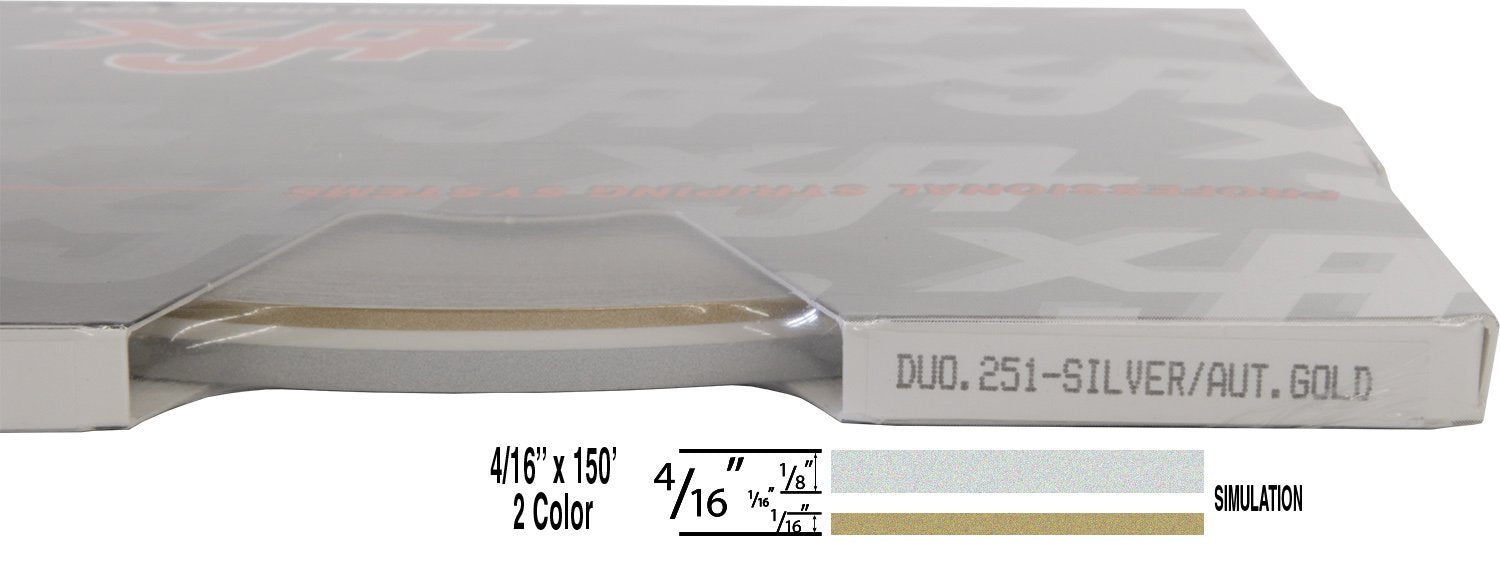 Universal Duo-Tone 0204251 - Auto Customizing 2-Color Dual Pinstripe - 4/16'' X 150' (1/8 Stripe, 1/16'' Gap, Then 1/16 Stripe)