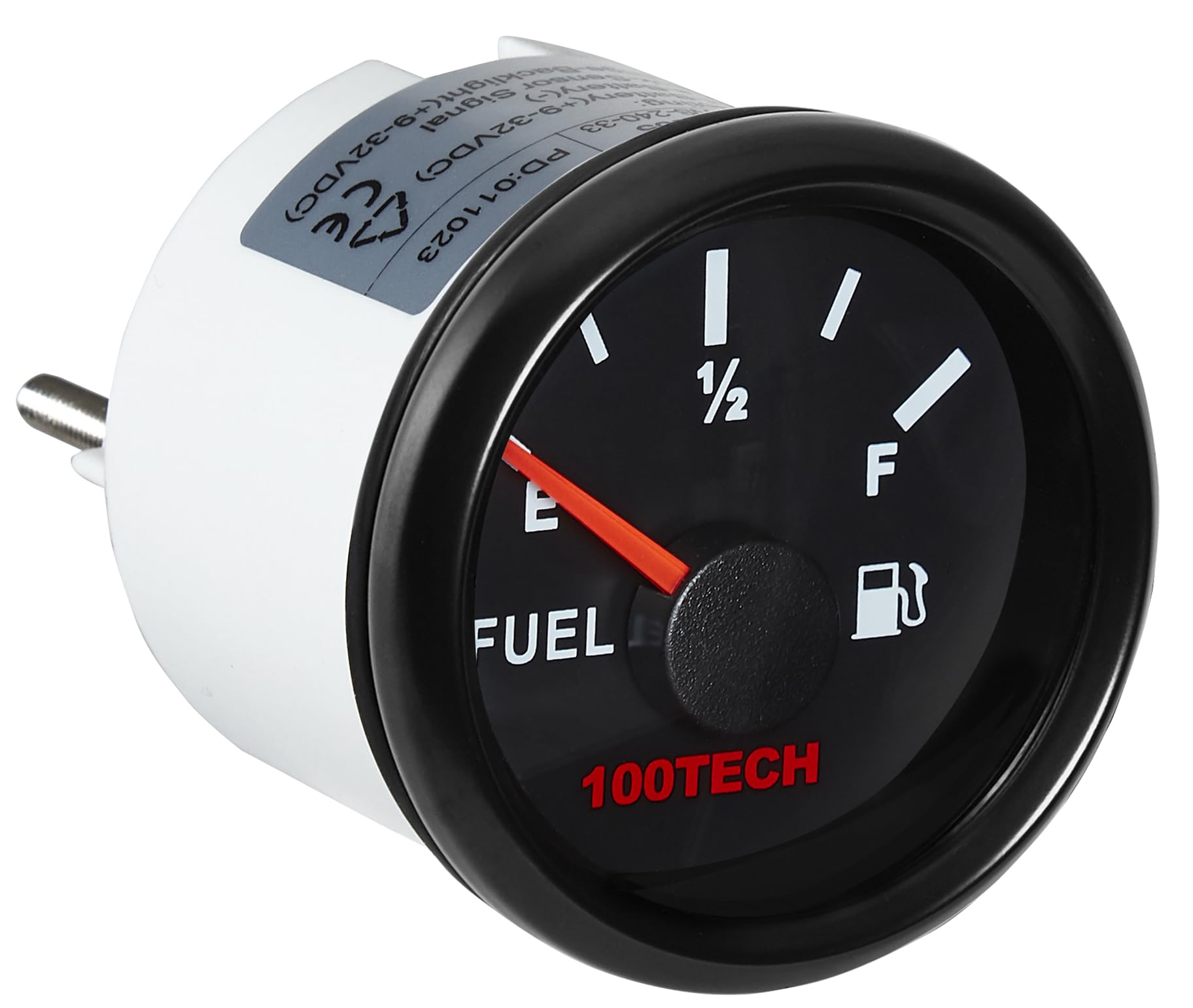 100Tech Marine Fuel Gauge 0-30 Ohms Boat Fuel Gauge For Boat Car Truck Yacht Suv Waterproof 52Mm 2-1/16'' Diesel Aftermarket Gau