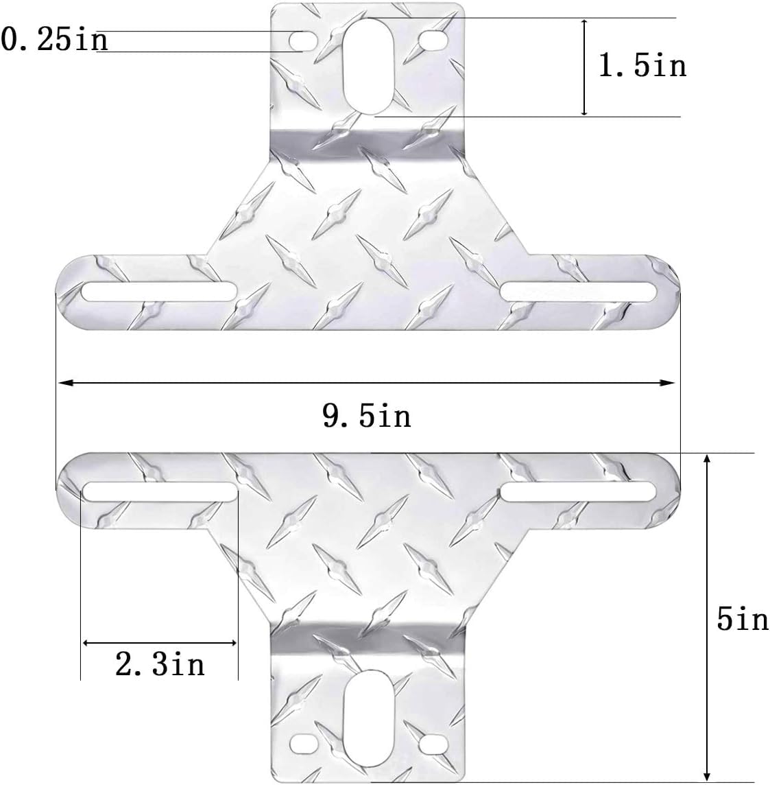 Rneswi Aluminum Trailer License Plate Holder Bracket for Trucks, RVs, Boats - Silver Color, Heavy-Duty with Mounting Screws - 1 Pack