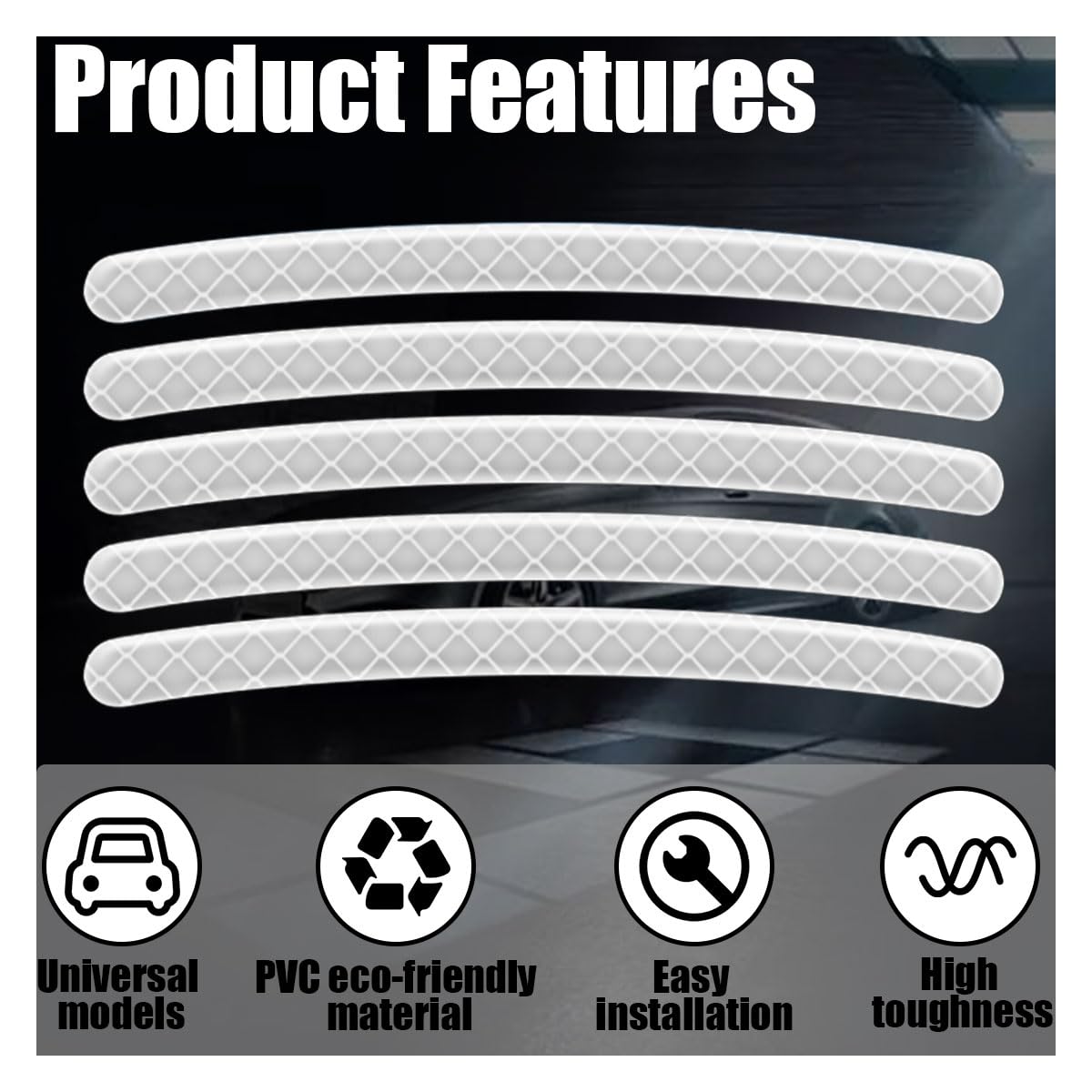 20Pcs Car Wheel Stripe Reflective Stickers - Night Safety Warning Anti-Scratch Rim Decoration For Motorcycles, Bicycles (White)