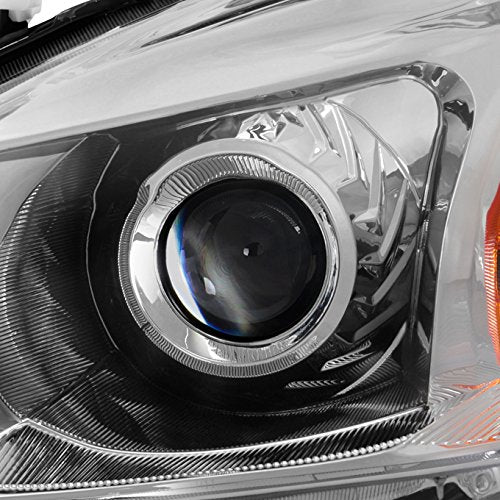 AKKON Halogen Headlights for 13-15 Altima Sedan - Chrome Housing, Driver & Passenger Side, Direct Replacement Pair, Model 5-HD-JH-NA134D-OE