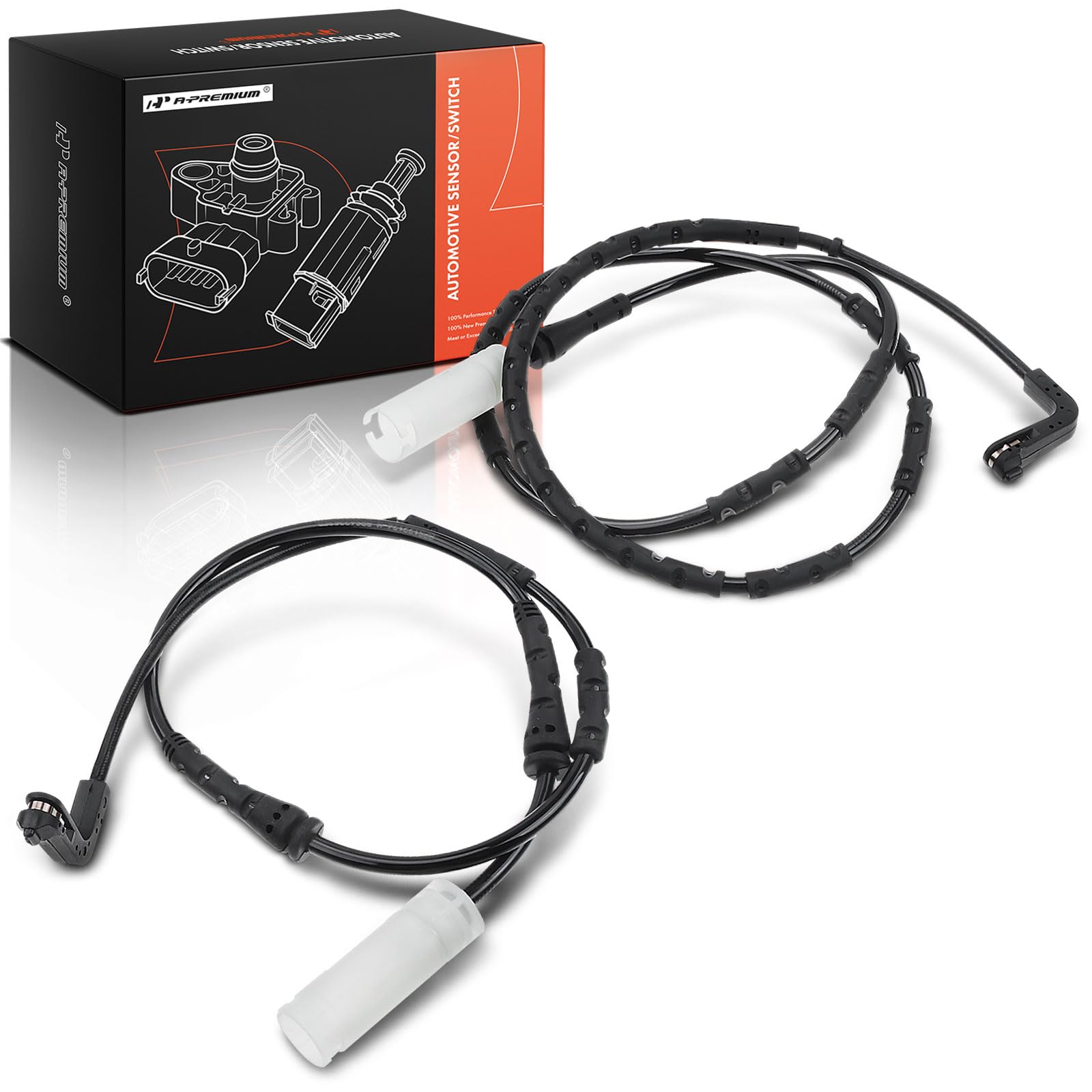 A-Premium Front and Rear Disc Brake Pad Wear Sensors Compatible with BMW 325i, 325xi, 328i, 328xi, 330i, 330xi, 335i, 335d, 335is, 335xi, 128i 135i, 1 Series M, M3, 2-PC Set