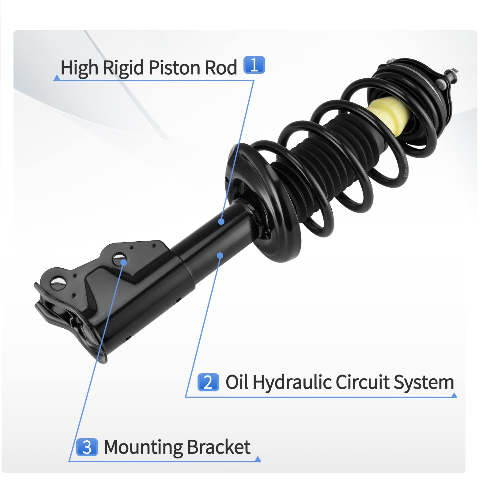 Yitamotor Front Pair Complete Struts And Rear Suspension Shocks Compatible With 2006-2011 Honda Civic, 2006-2011 Acura Csx