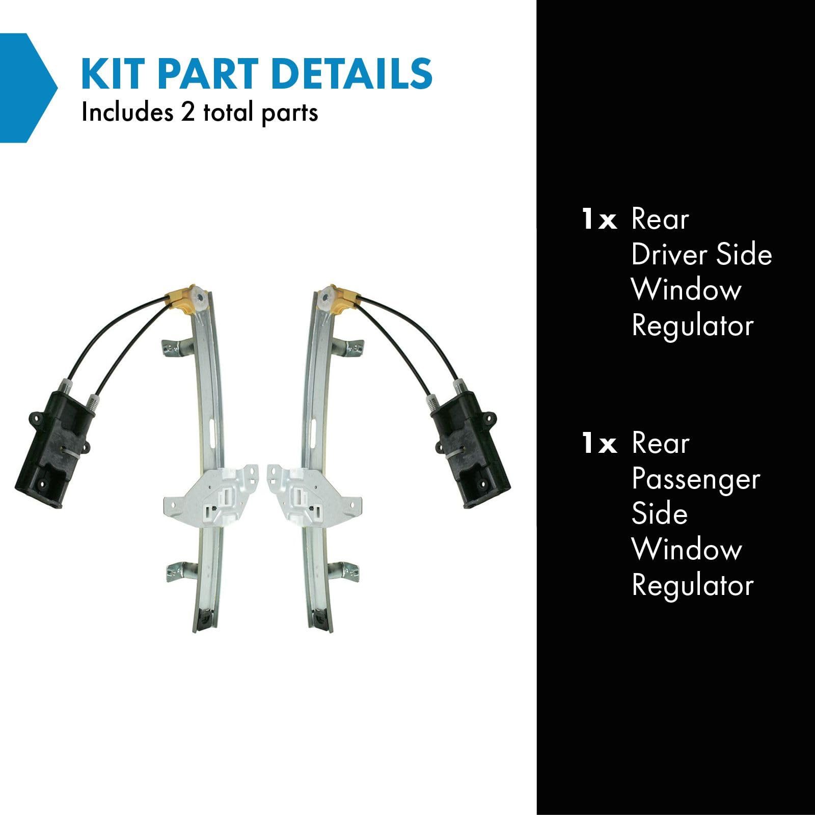 Trq Rear Power Window Regulator Set Compatible With 1997-2005 Buick Century 1997-2004 Regal 1998-2002 Oldsmobile Intrigue