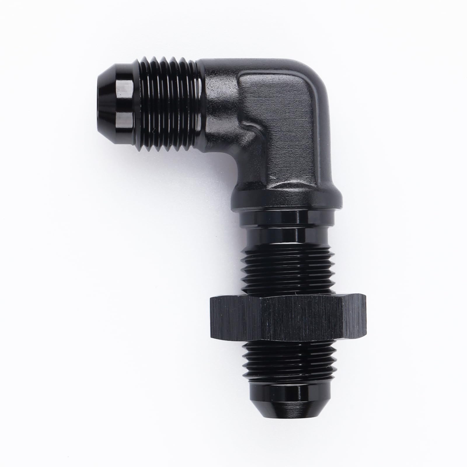 AC PERFORMANCE -6 AN Male Flare 90 Degree Bulkhead Fitting Adapter Aluminum Black with AN6 Nut