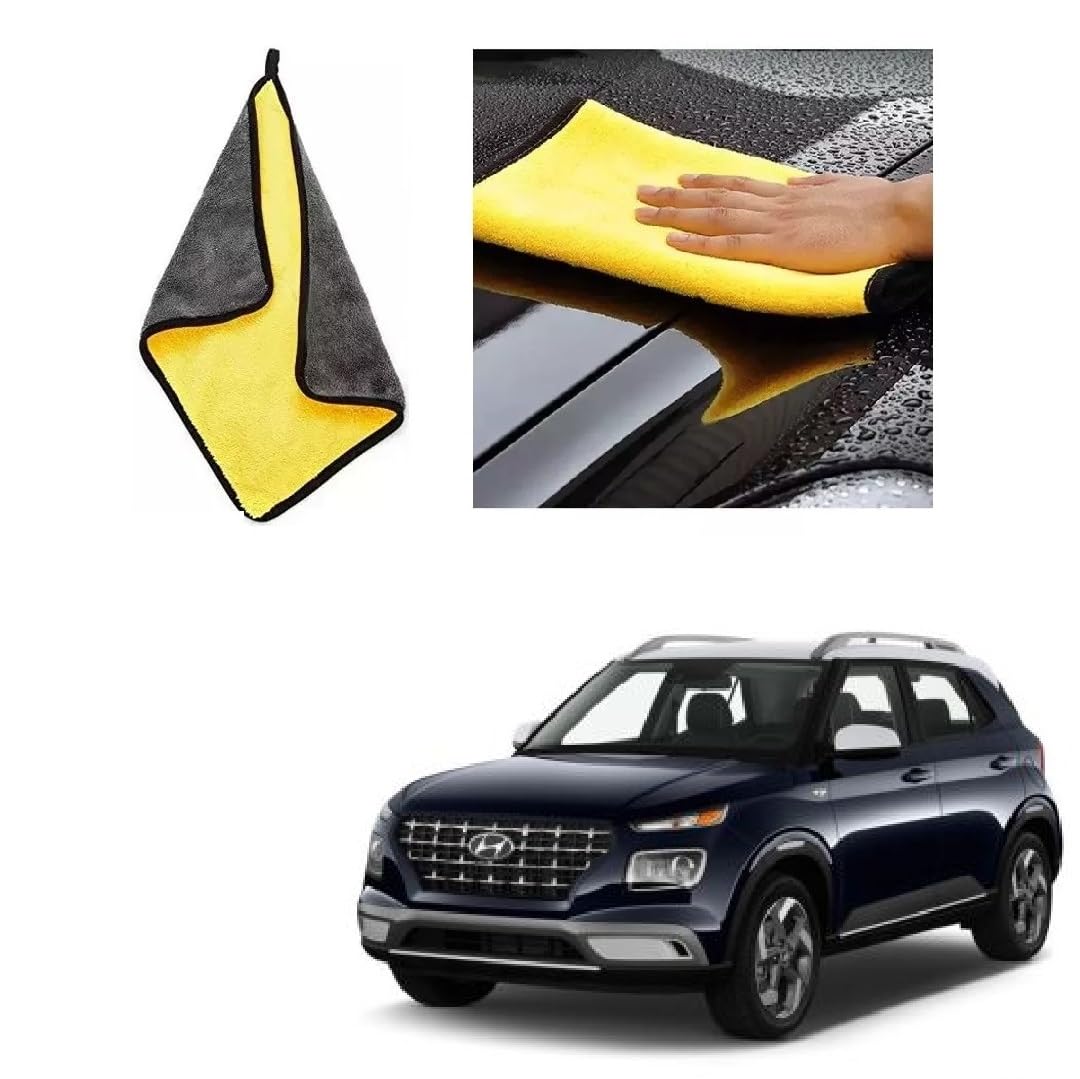 Car Cleaning and DetailingDual Sided Microfiber Cloth 600 GSM 40cm x 40cm (Pack of 2) Suitable for Venue